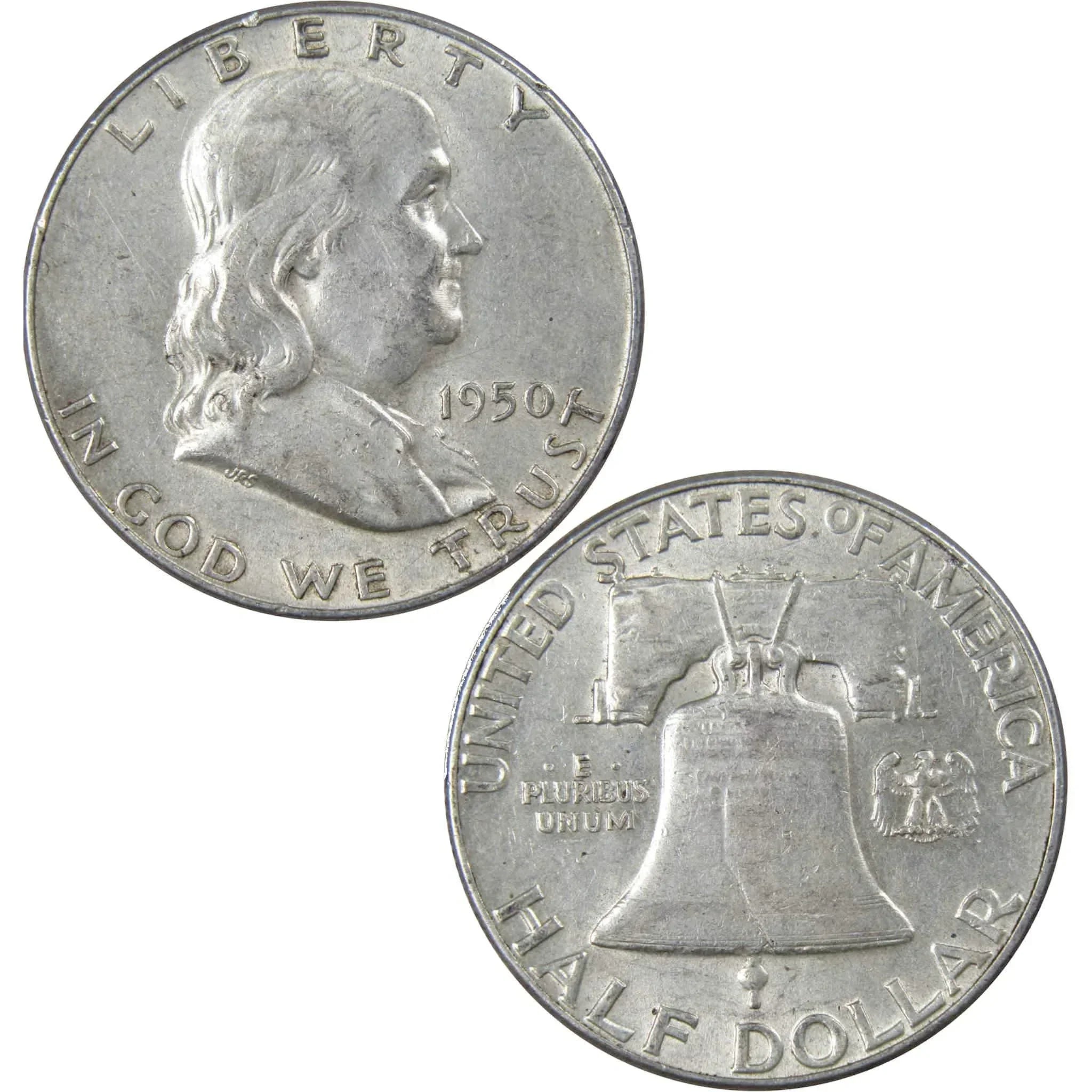 1950 Franklin Half Dollar XF EF Extremely Fine 90% Silver 50c US Coin