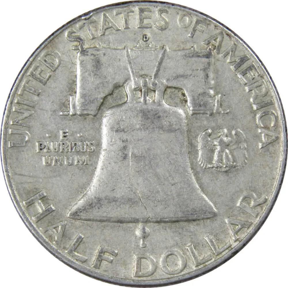 1960 D Franklin Half Dollar VF Very Fine 90% Silver 50c US Coin Collectible