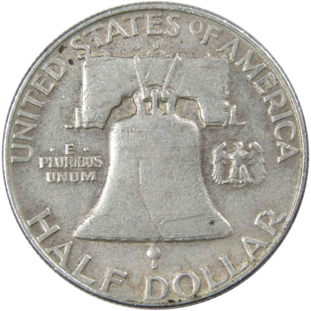 1954 D Franklin Half Dollar VF Very Fine 90% Silver 50c US Coin Collectible