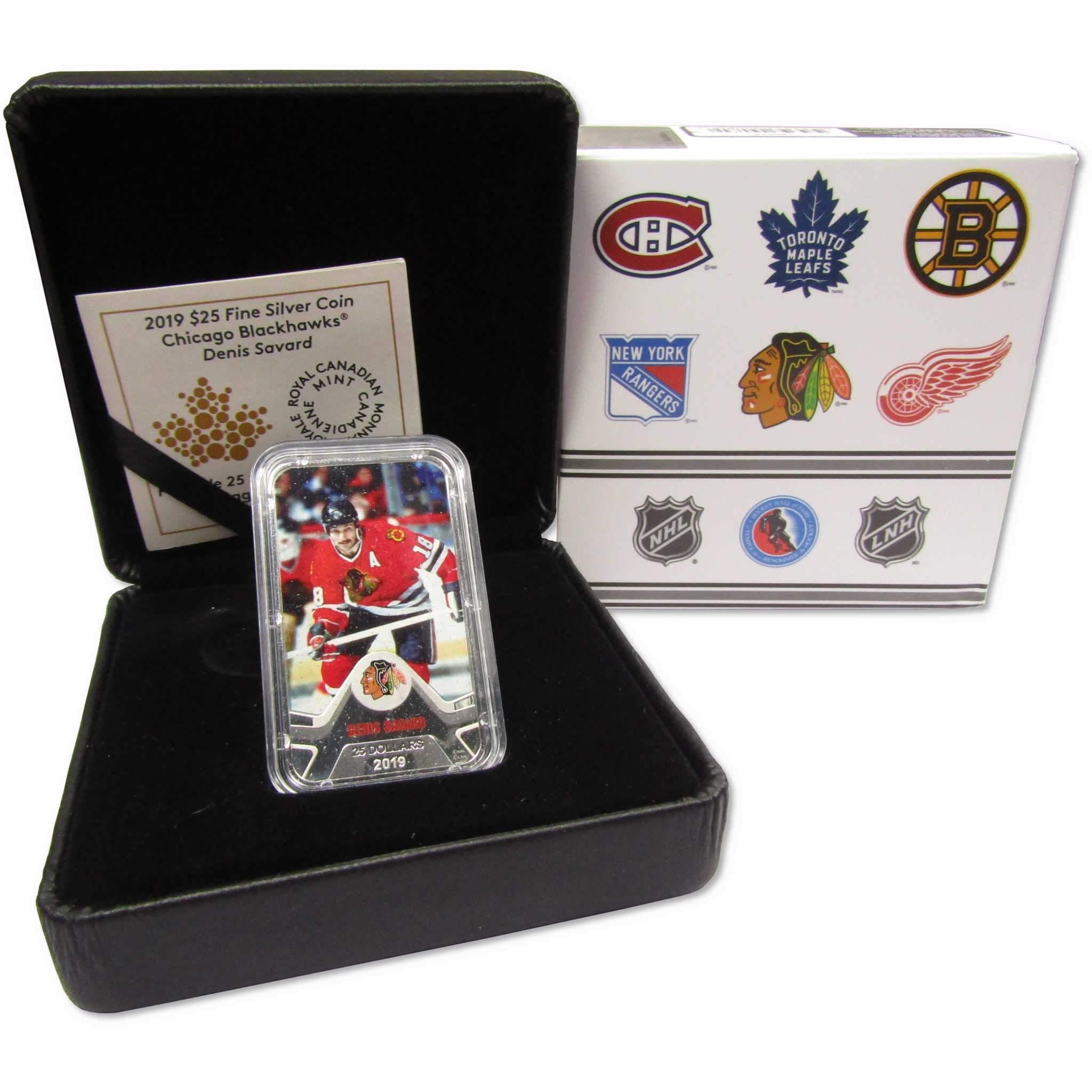 NHL Chicago Blackhawks Denis Savard .9999 Silver $25 Proof 2019 Canada COA