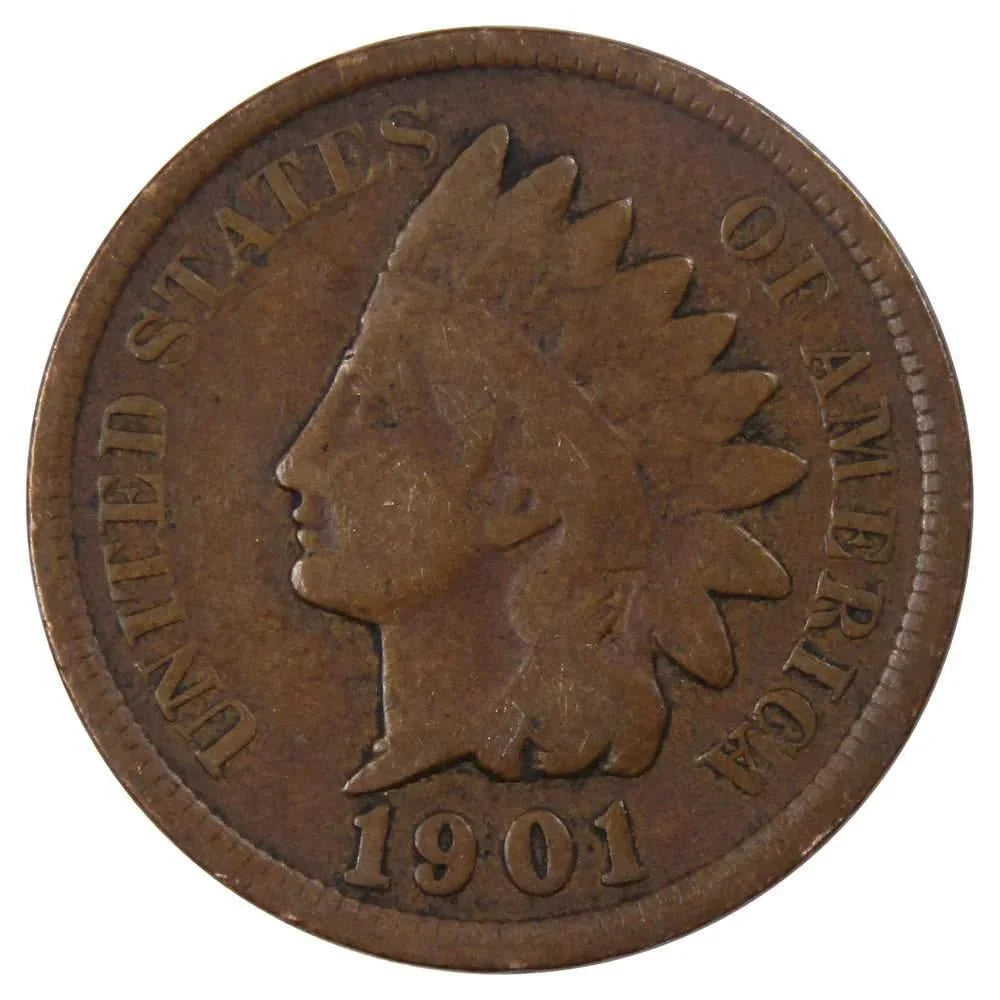 1901 Indian Head Cent G Good Bronze Penny 1c Coin Collectible