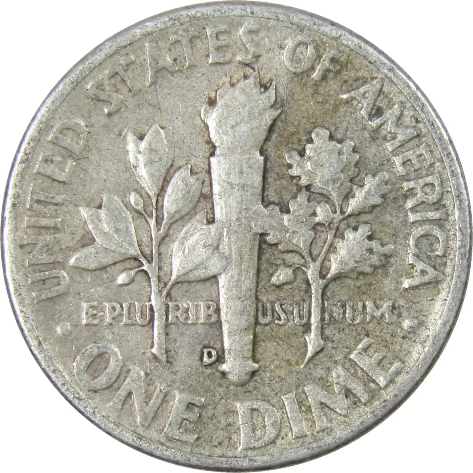 1955 D Roosevelt Dime AG About Good 90% Silver 10c US Coin Collectible