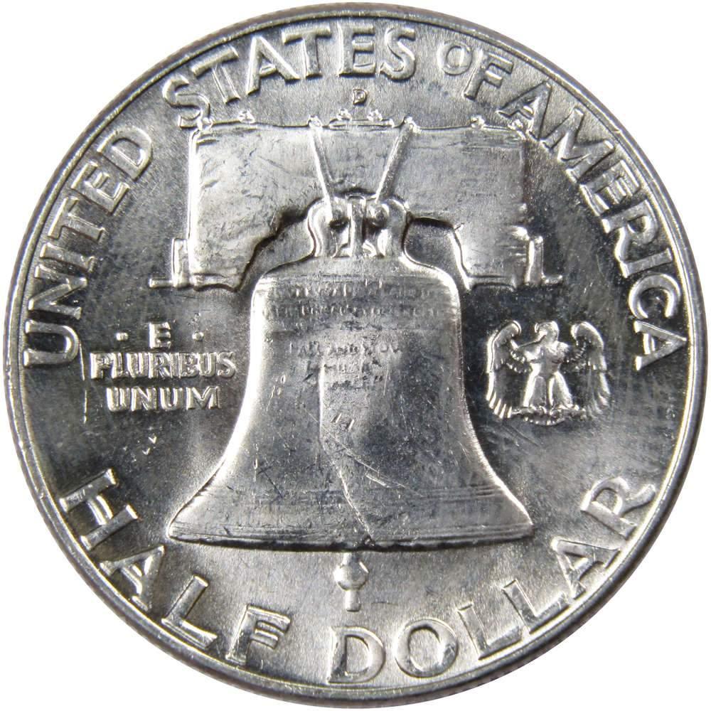 1961 D Franklin Half Dollar AU About Uncirculated 90% Silver 50c US Coin