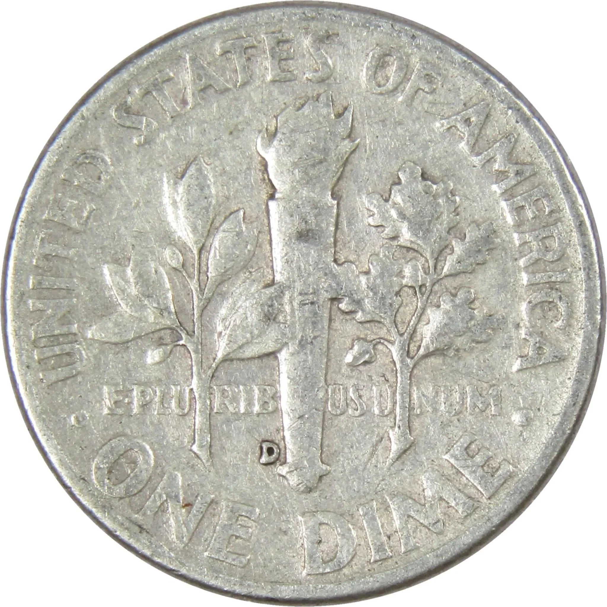 1957 D Roosevelt Dime AG About Good 90% Silver 10c US Coin Collectible