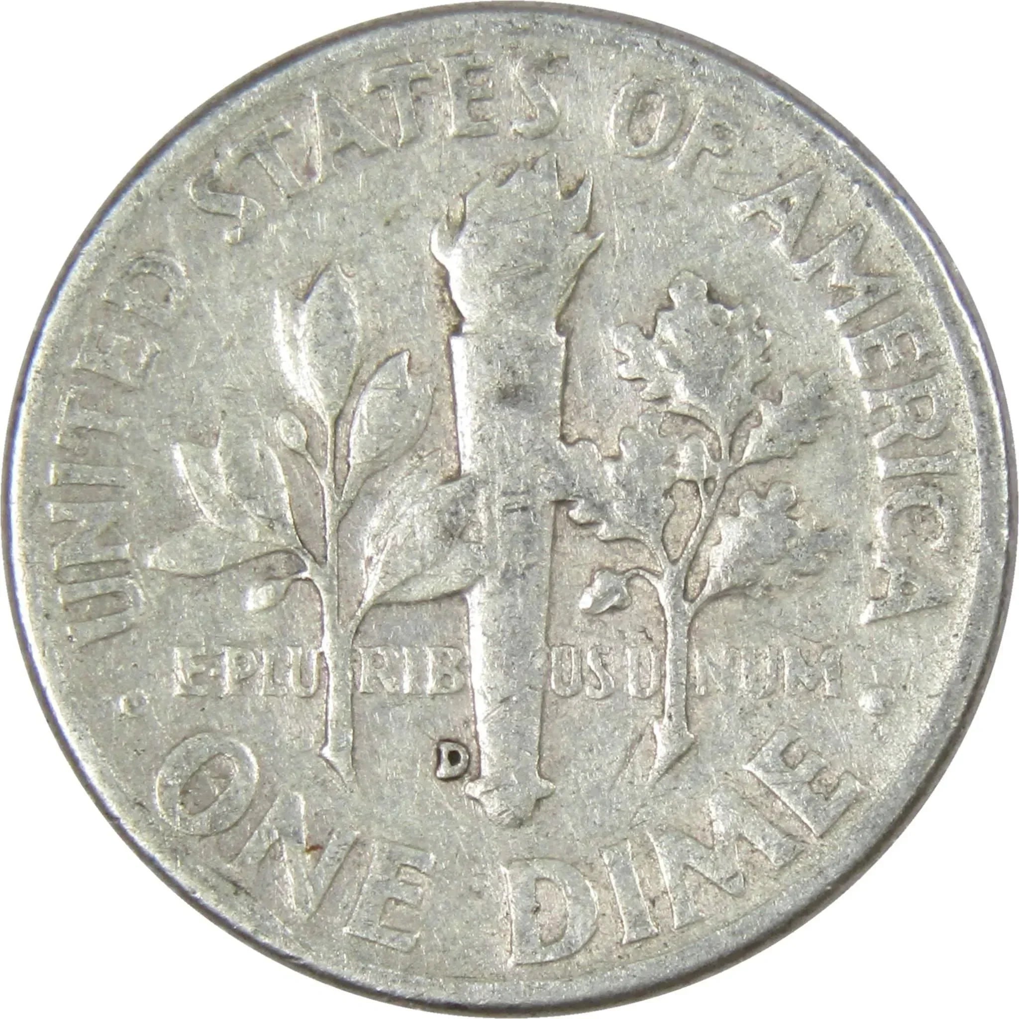 1957 D Roosevelt Dime AG About Good 90% Silver 10c US Coin Collectible