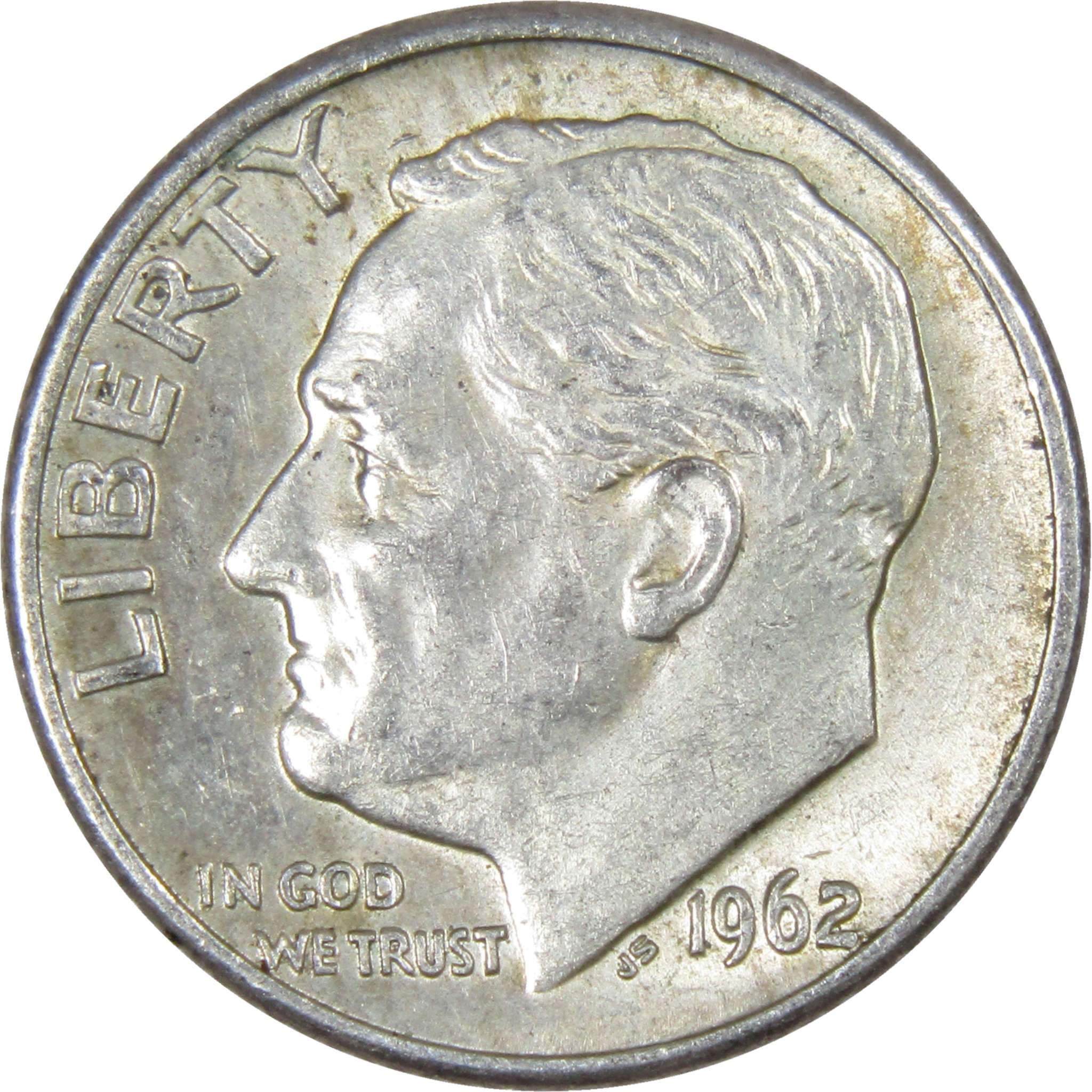 1962 D Roosevelt Dime AG About Good 90% Silver 10c US Coin Collectible