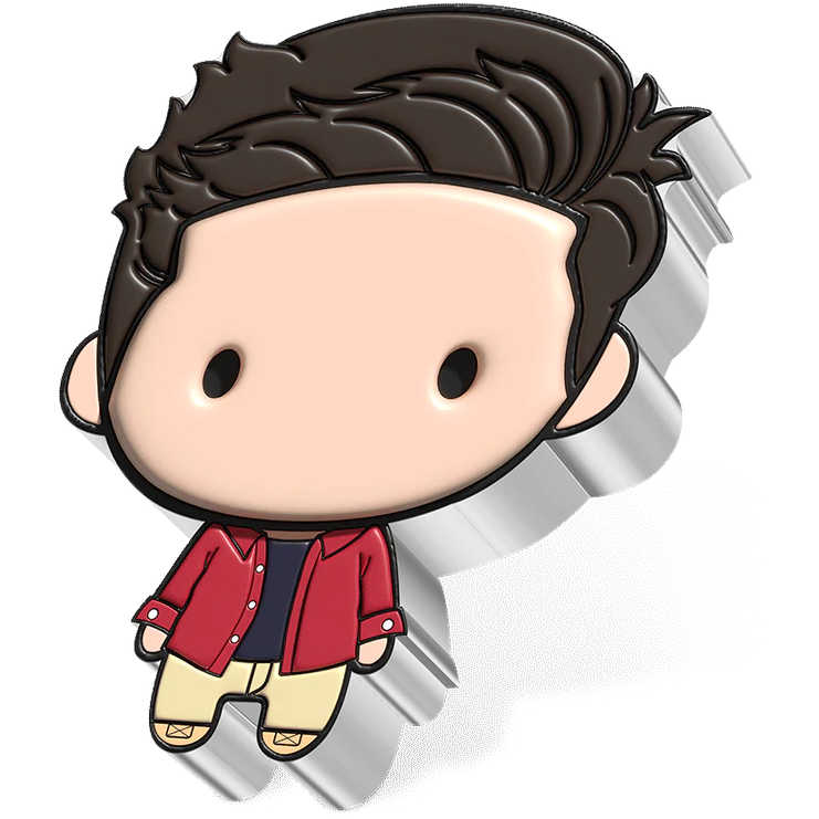 FRIENDS Ross Geller Chibi Fine Silver $2 Proof Niue 2022 COA SKU:OPC54