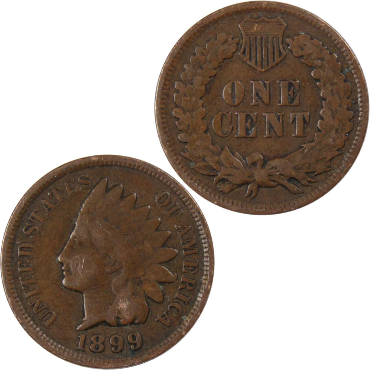 1899 Indian Head Cent G Good Bronze Penny 1c Coin Collectible