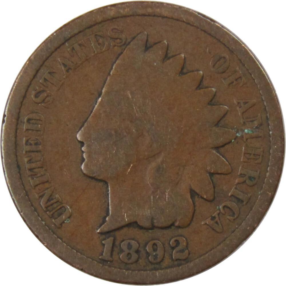 1892 Indian Head Cent G Good Bronze Penny 1c Coin Collectible