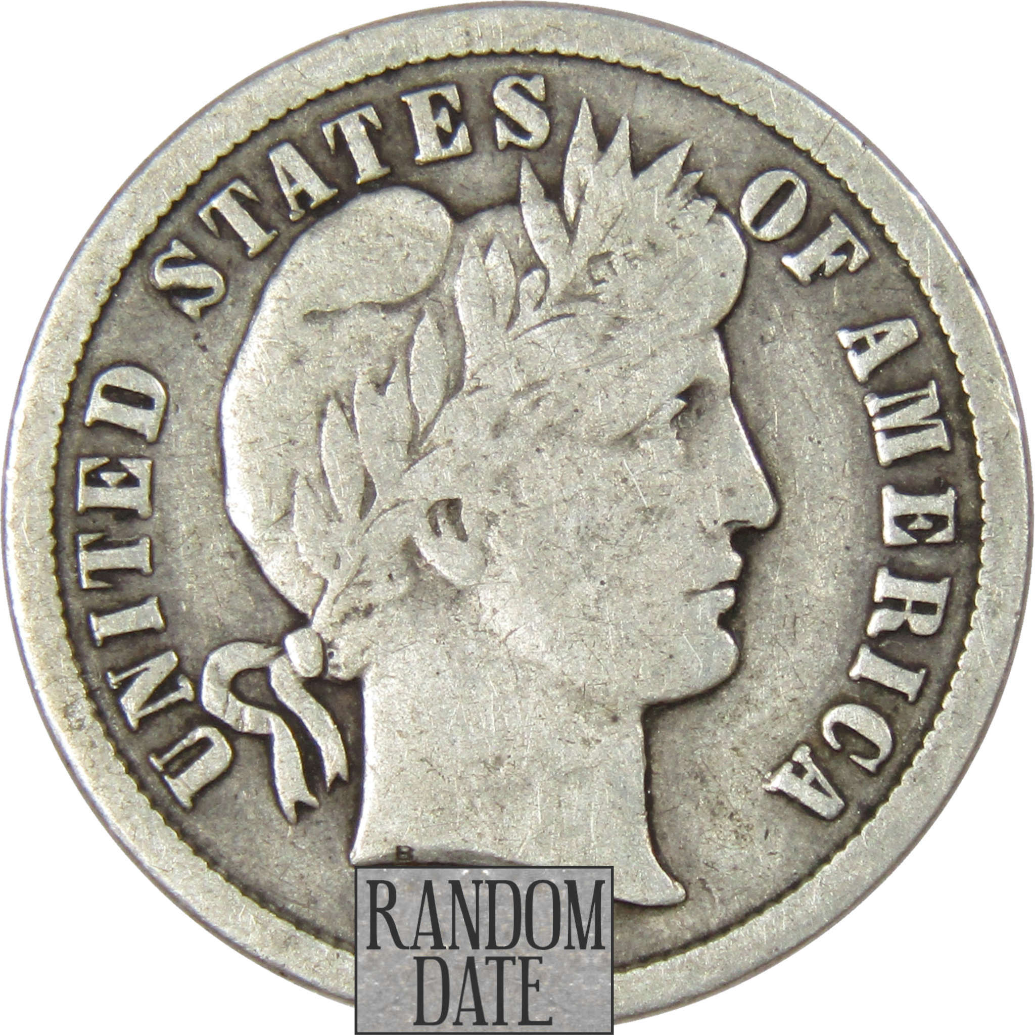 Barber Dime VG Very Good Random Date 90% Silver 10c US Type Coin Collectible