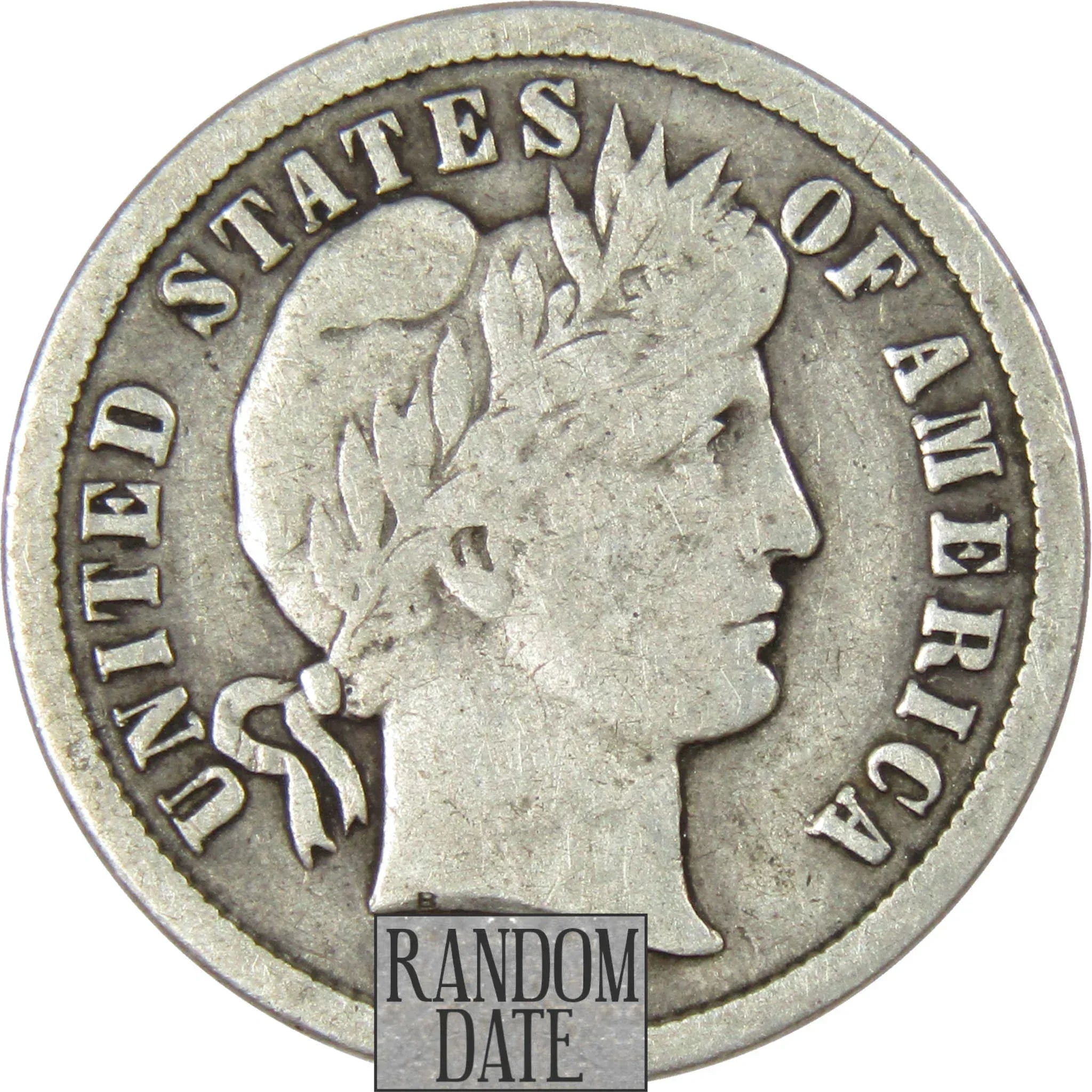Barber Dime VG Very Good Random Date 90% Silver 10c US Type Coin Collectible