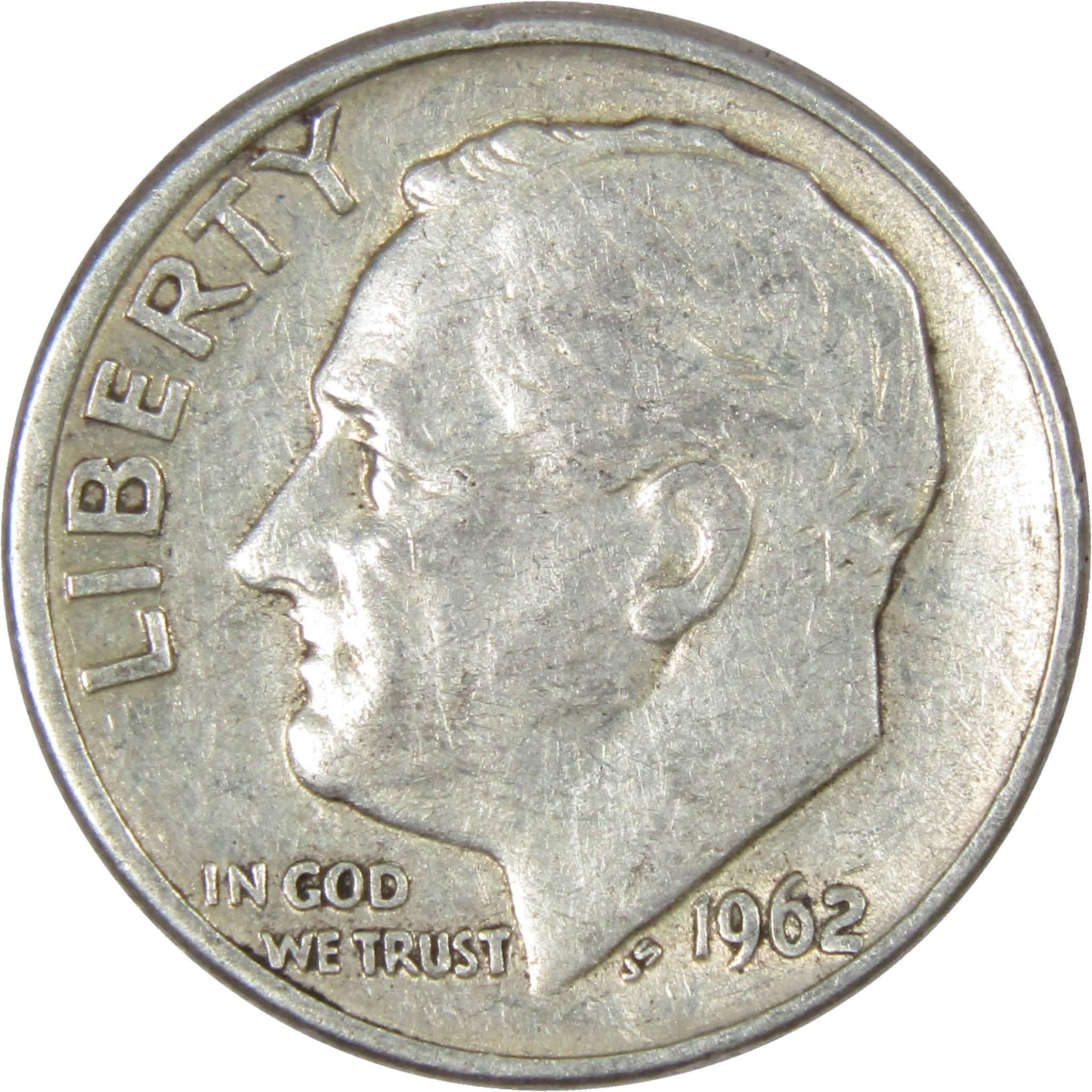 1962 Roosevelt Dime AG About Good 90% Silver 10c US Coin Collectible