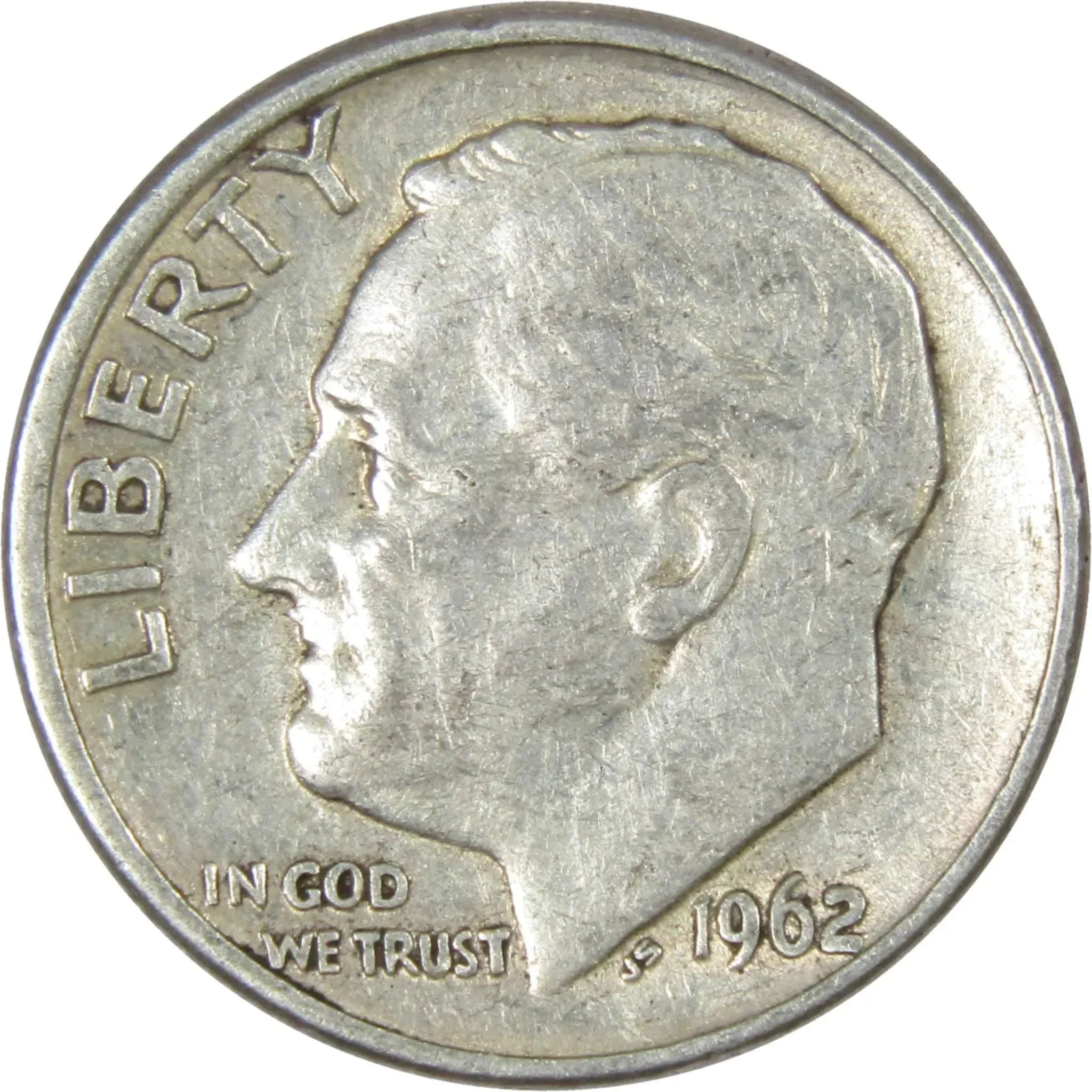 1962 Roosevelt Dime AG About Good 90% Silver 10c US Coin Collectible