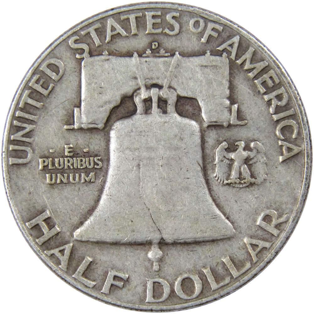 1951 D Franklin Half Dollar VF Very Fine 90% Silver 50c US Coin Collectible