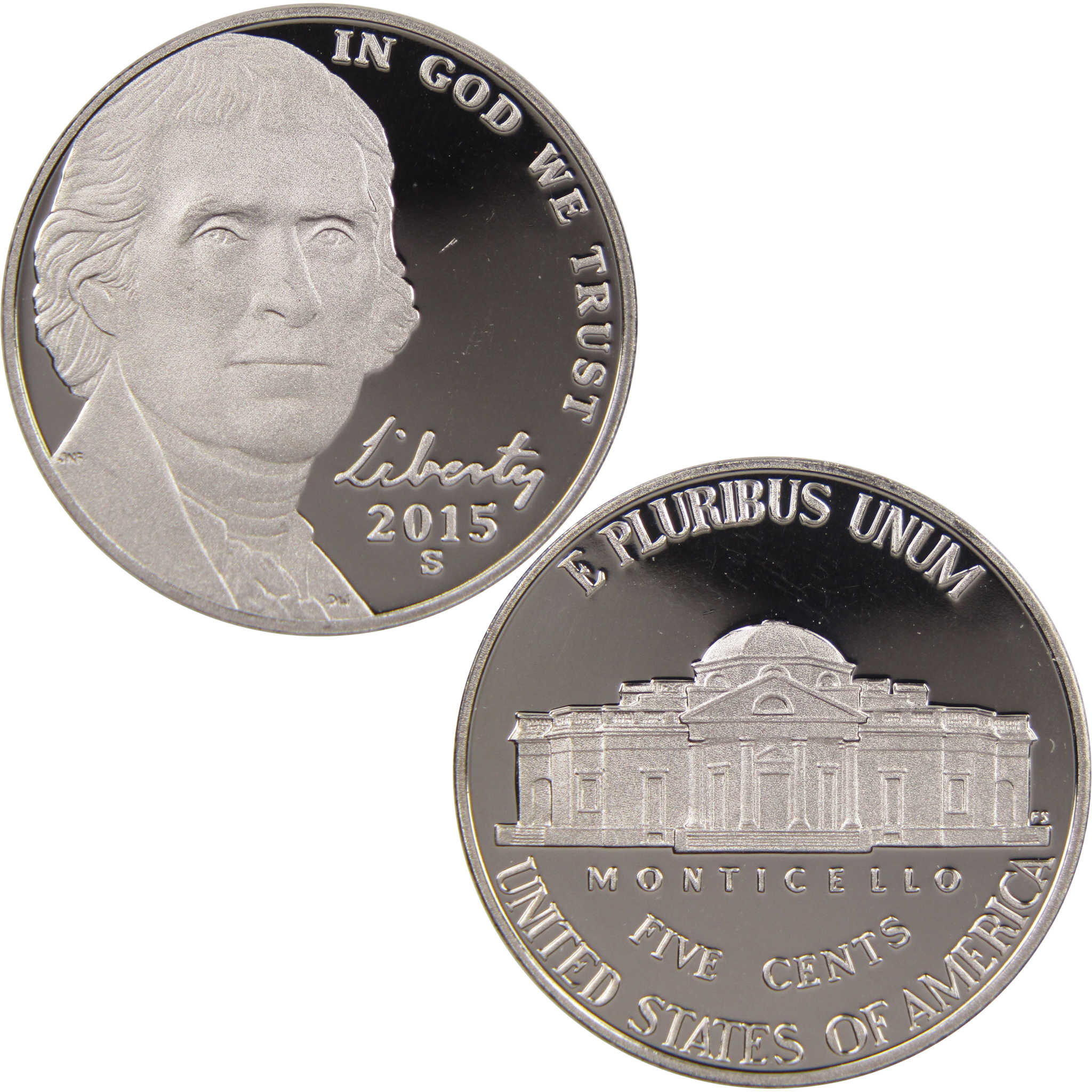 2015 S Jefferson Nickel 5 Cent Piece Choice Proof 5c US Coin Collectible