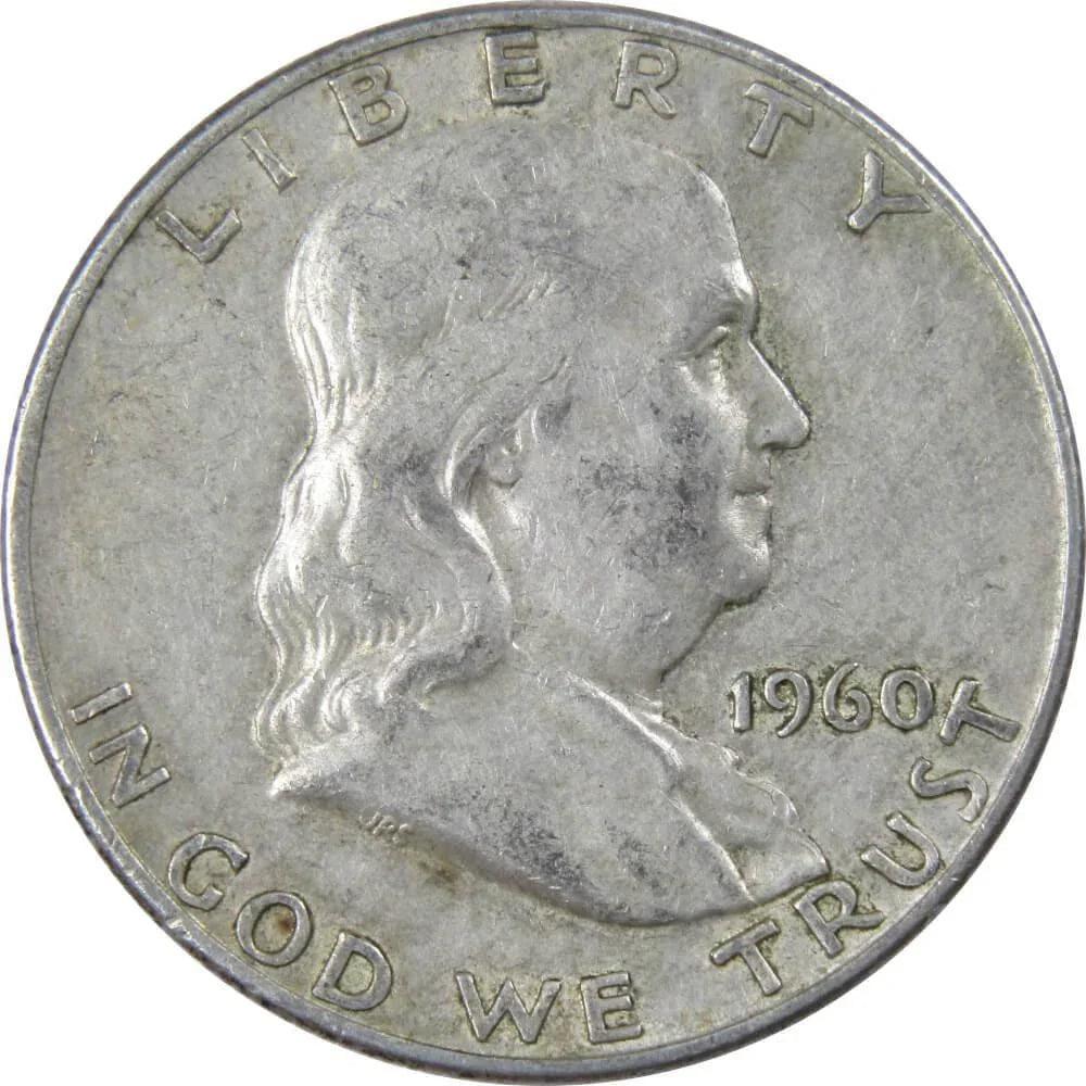 1960 D Franklin Half Dollar VF Very Fine 90% Silver 50c US Coin Collectible