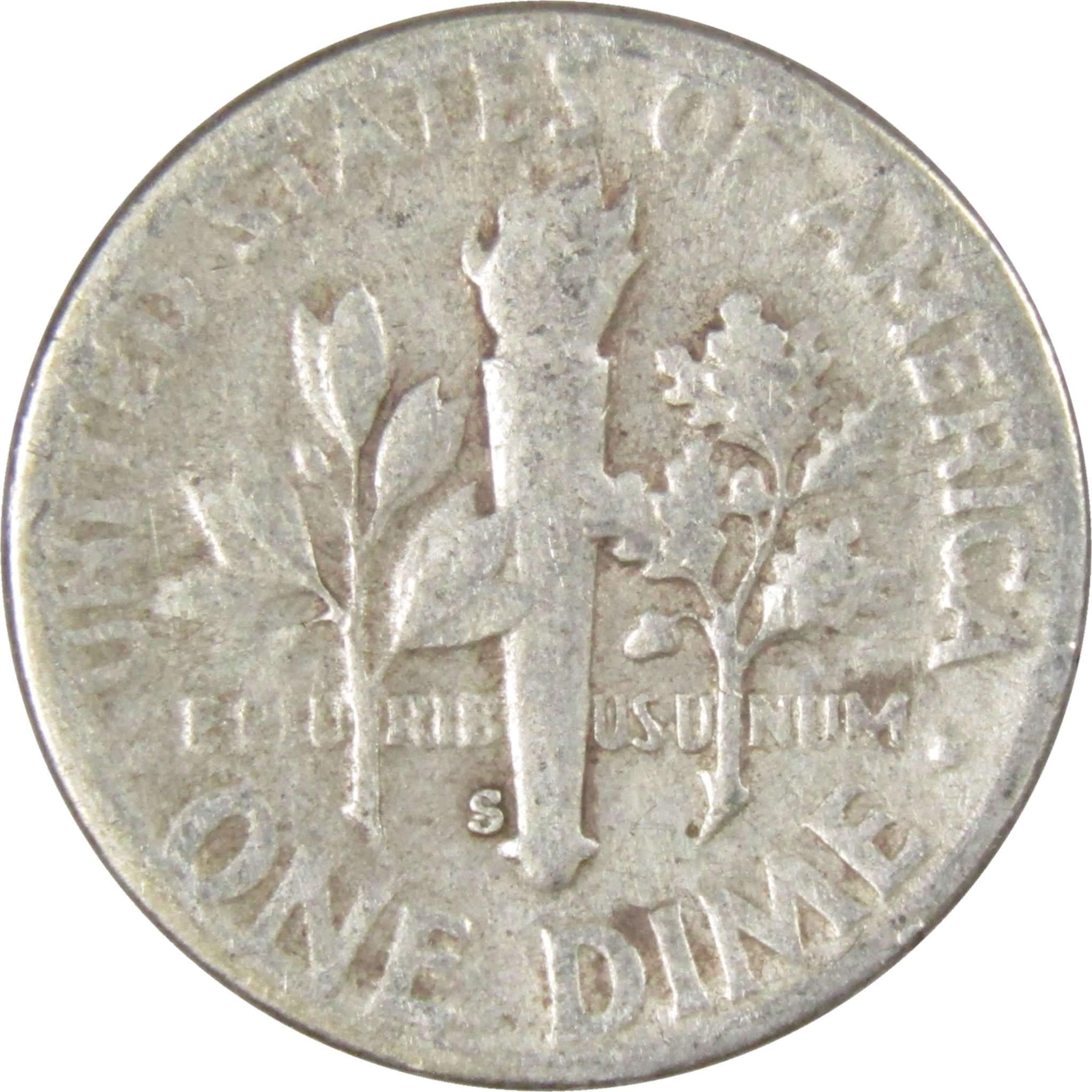 1954 S Roosevelt Dime AG About Good 90% Silver 10c US Coin Collectible