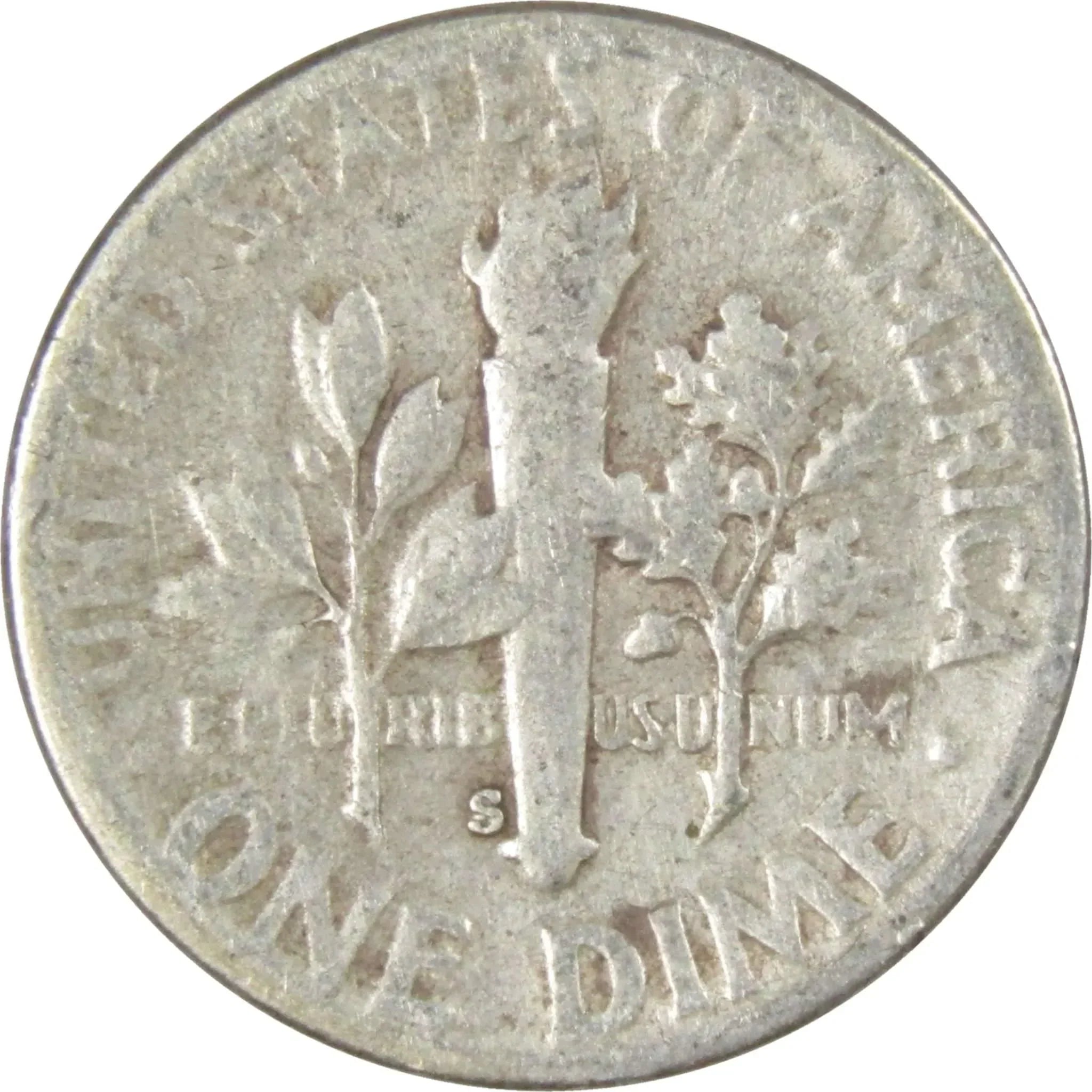 1954 S Roosevelt Dime AG About Good 90% Silver 10c US Coin Collectible