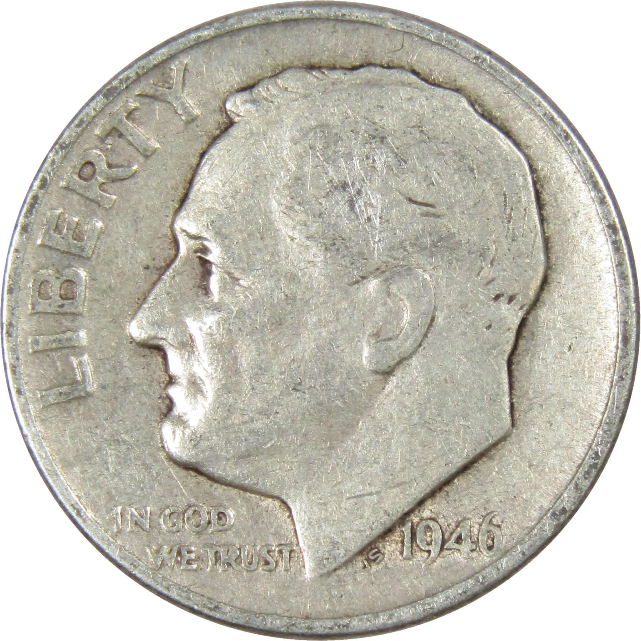 1946 Roosevelt Dime AG About Good 90% Silver 10c US Coin Collectible