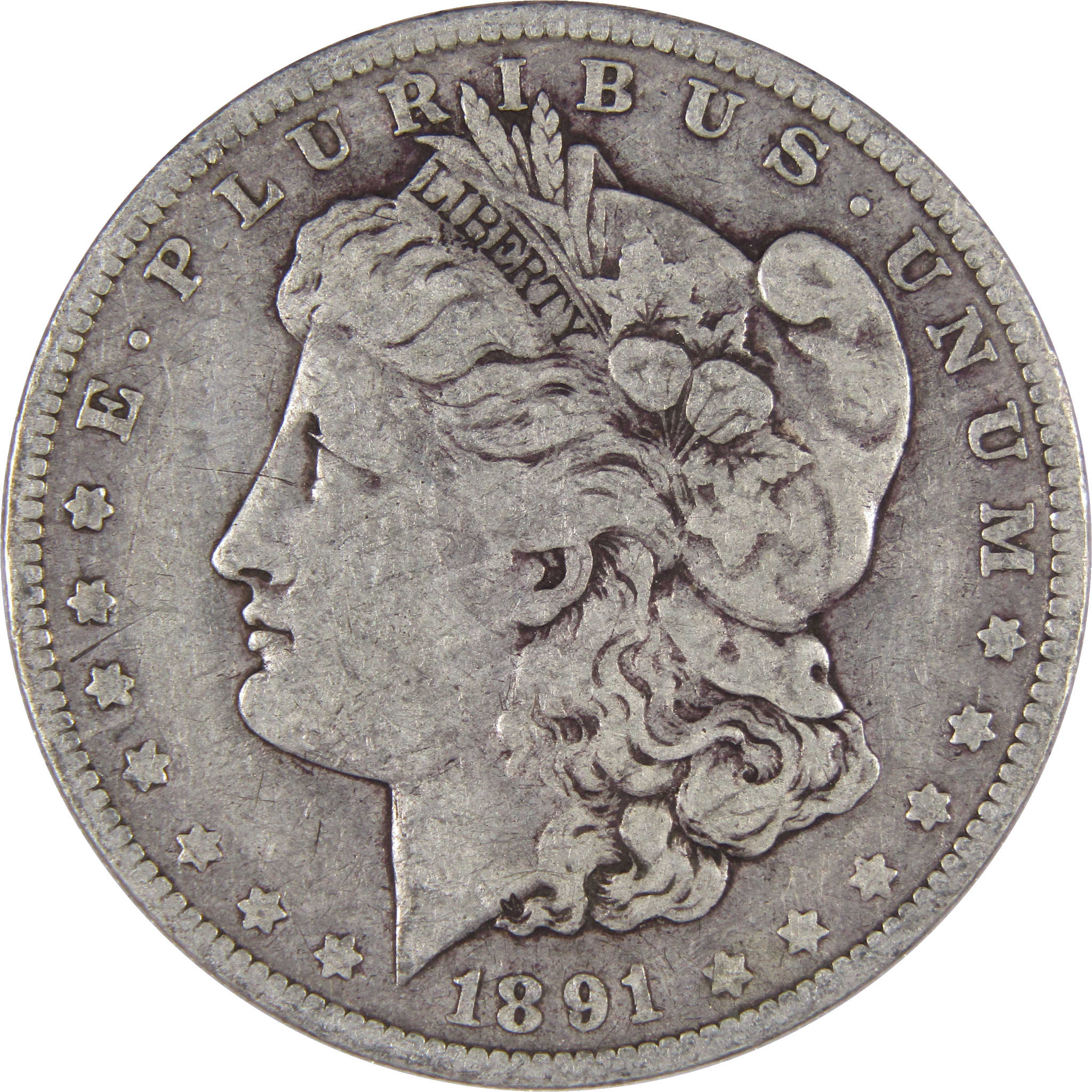 1891 O VAM-1A1 E on Reverse Morgan Dollar F Fine Silver Coin SKU:I2334 - Morgan coin - Morgan silver dollar - Morgan silver dollar for sale - Profile Coins & Collectibles