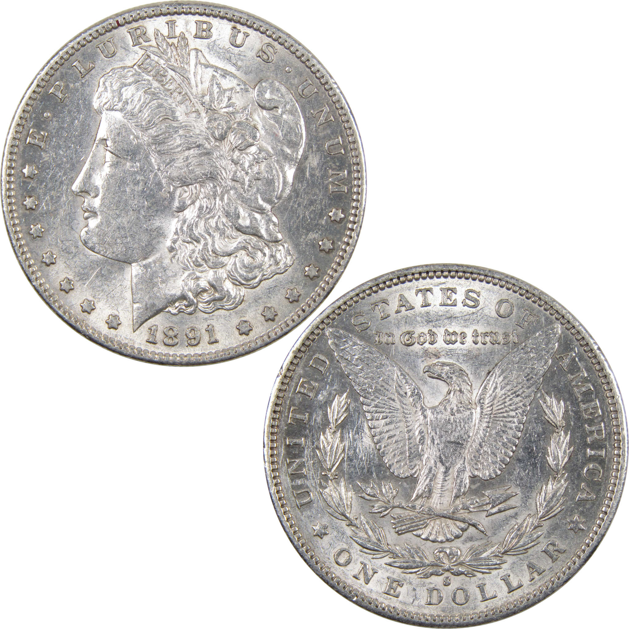 1891 S Morgan Dollar Borderline Uncirculated 90% Silver SKU:I3040 - Morgan coin - Morgan silver dollar - Morgan silver dollar for sale - Profile Coins & Collectibles