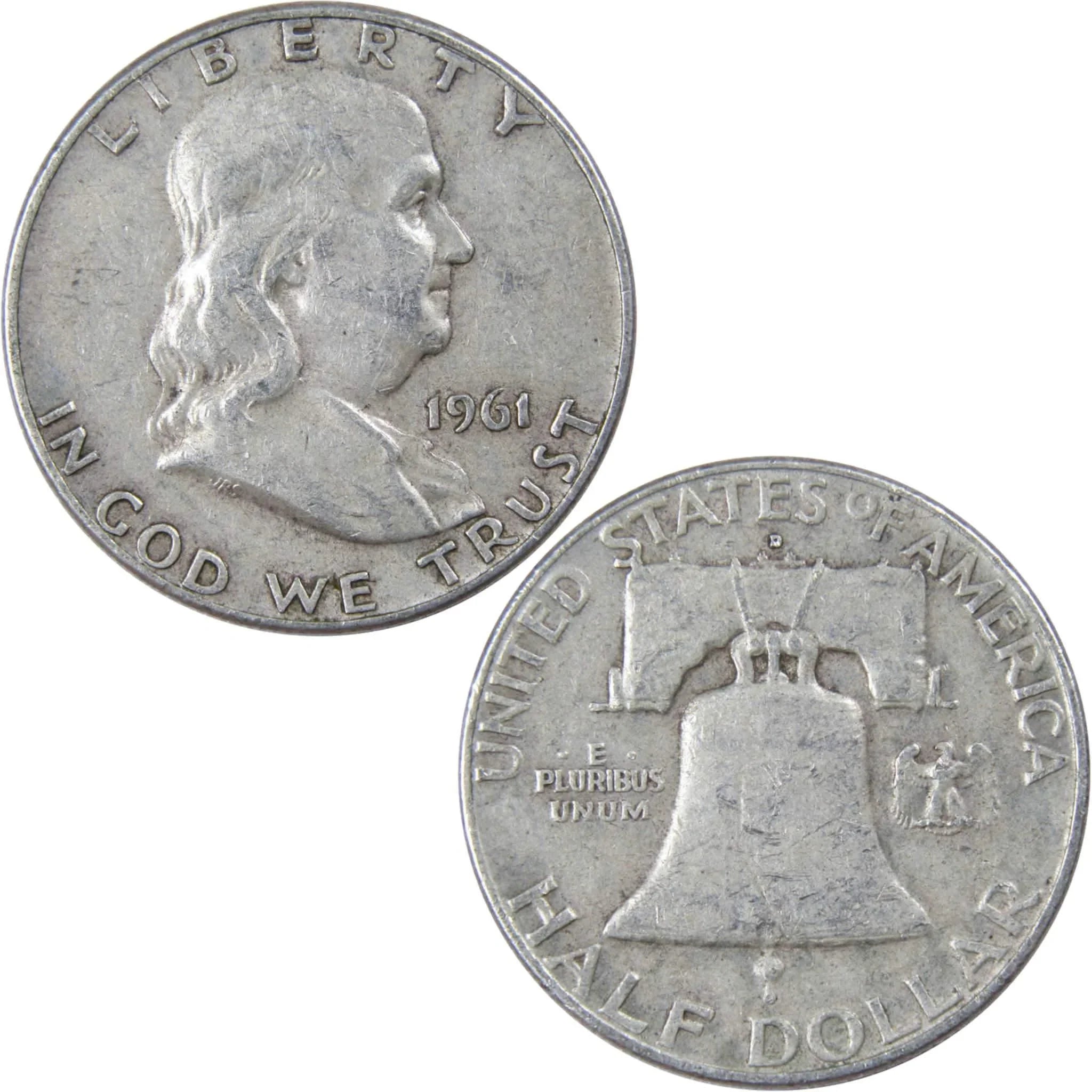 1961 D Franklin Half Dollar VF Very Fine 90% Silver 50c US Coin Collectible