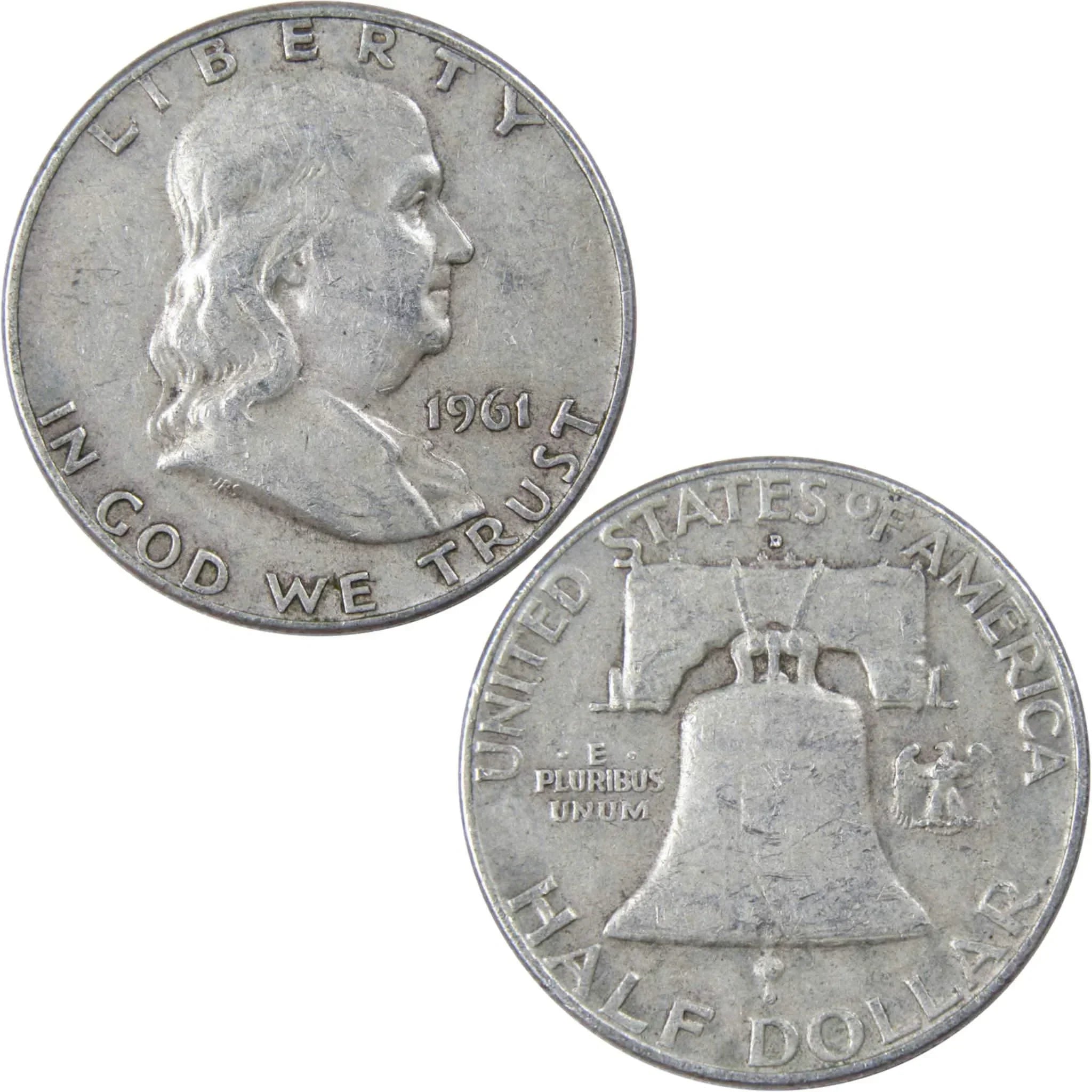 1961 D Franklin Half Dollar VF Very Fine 90% Silver 50c US Coin Collectible