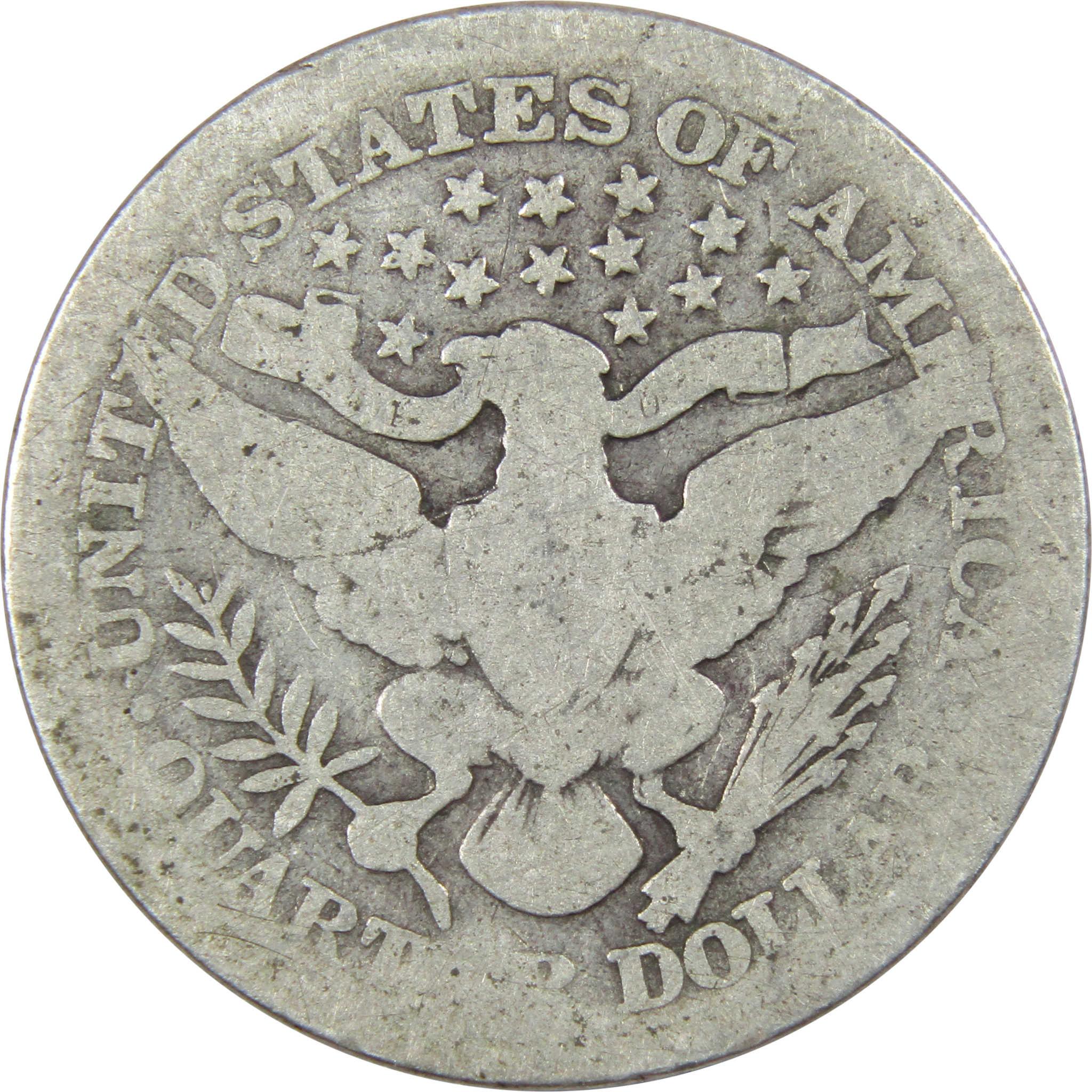 1916 Barber Quarter AG About Good 90% Silver 25c US Type Coin Collectible