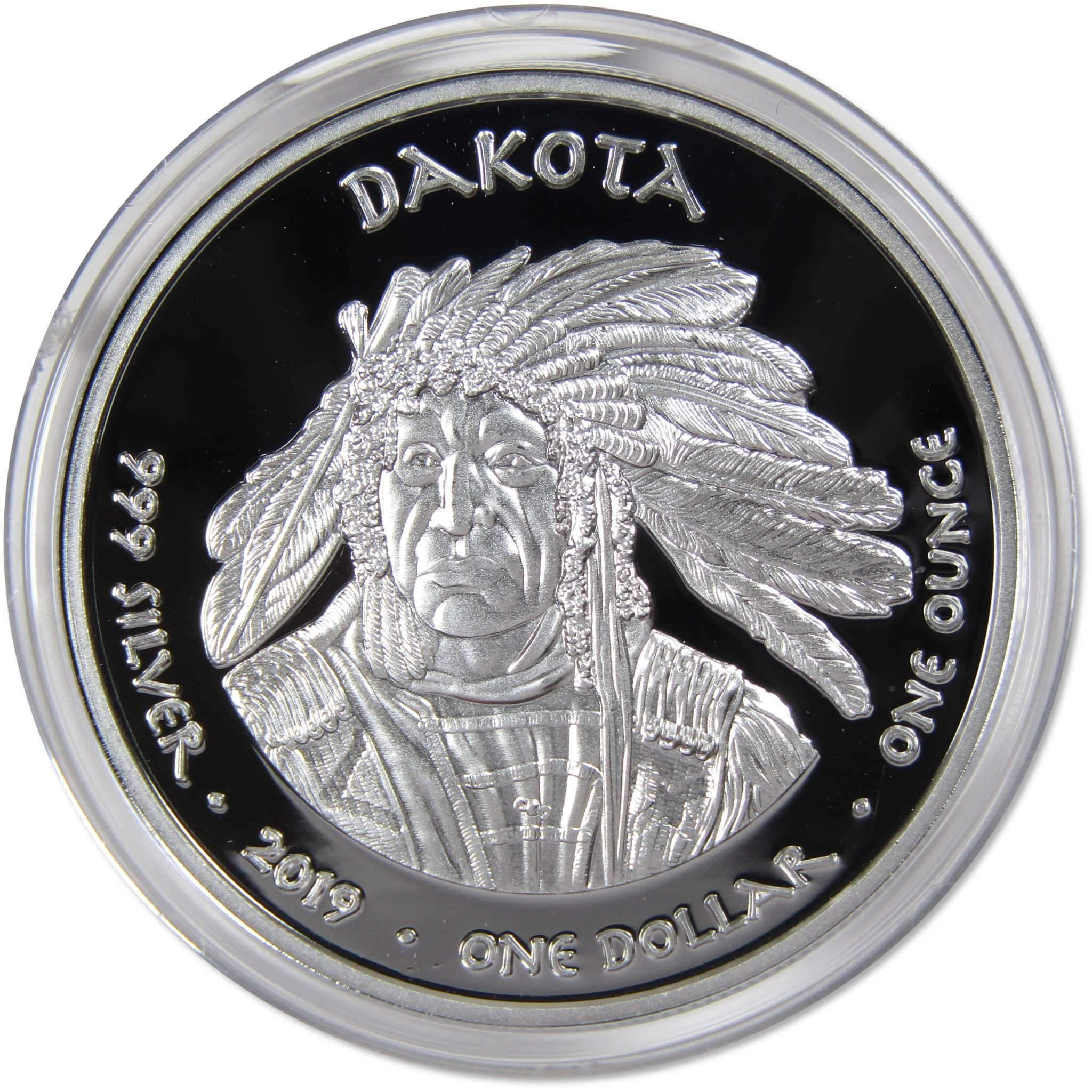 2019 Native American Jamul Dakota Minnesota Turtle 1 oz .999 Silver $1 Proof