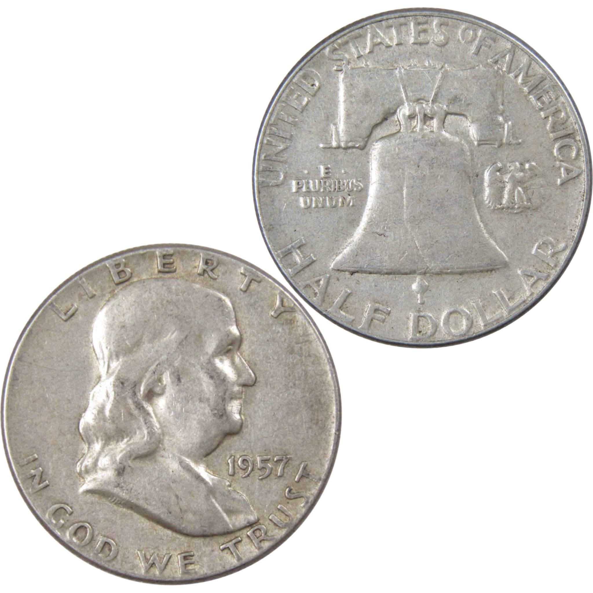 1957 Franklin Half Dollar VF Very Fine 90% Silver 50c US Coin Collectible