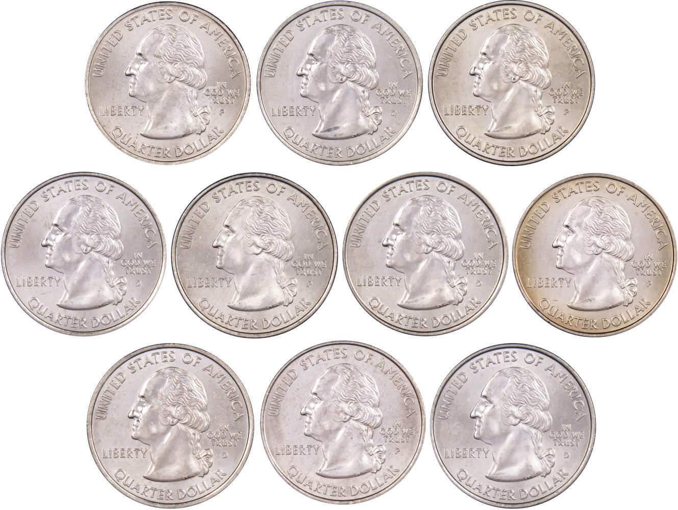 2003 P&D State Quarter 10 Coin Set BU Uncirculated Mint State 25c Collectible