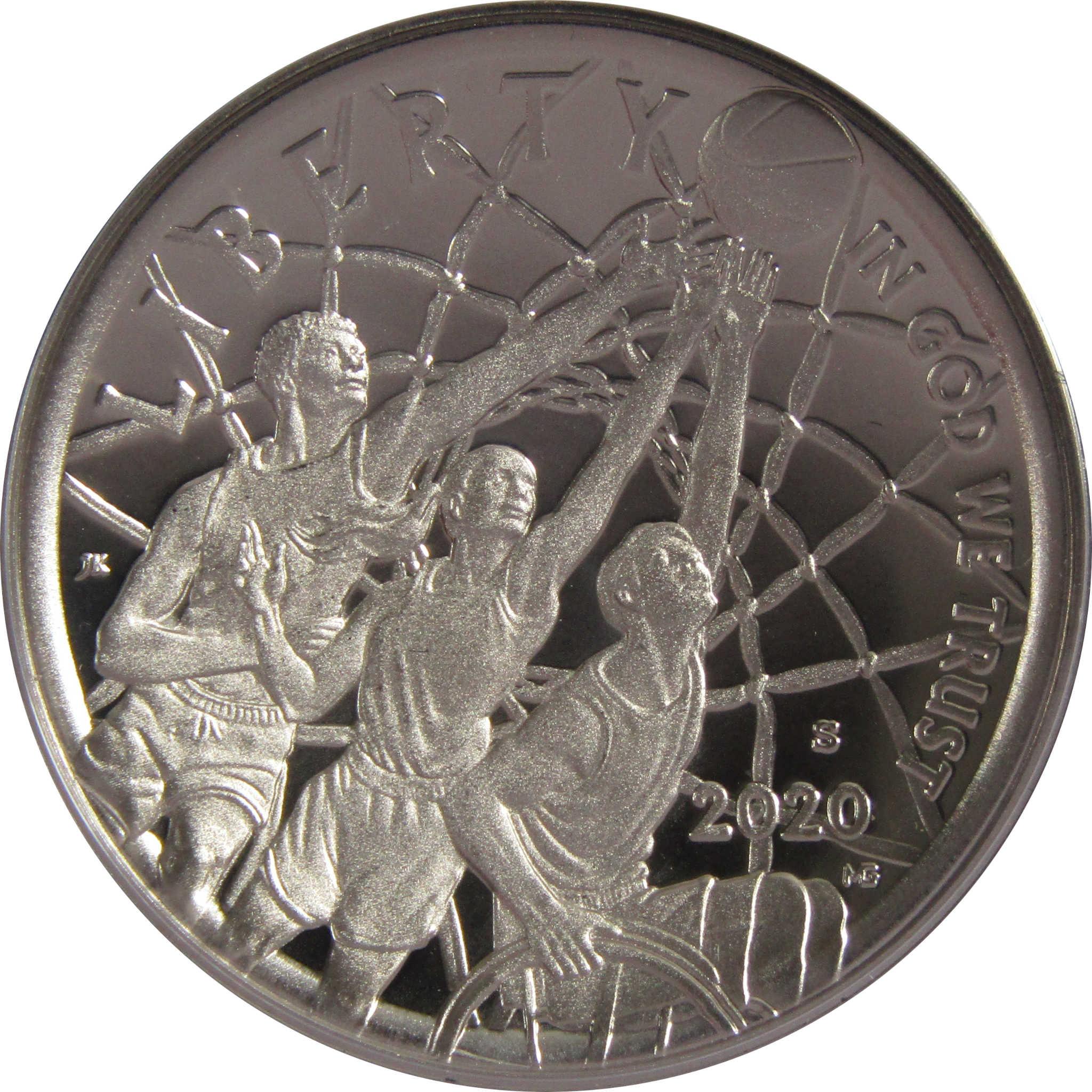 Basketball Hall of Fame Commemorative Half Dollar 2020 S Proof Clad 50c OGP COA