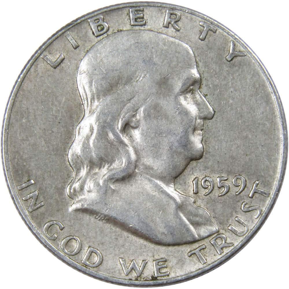 1959 Franklin Half Dollar XF EF Extremely Fine 90% Silver 50c US Coin