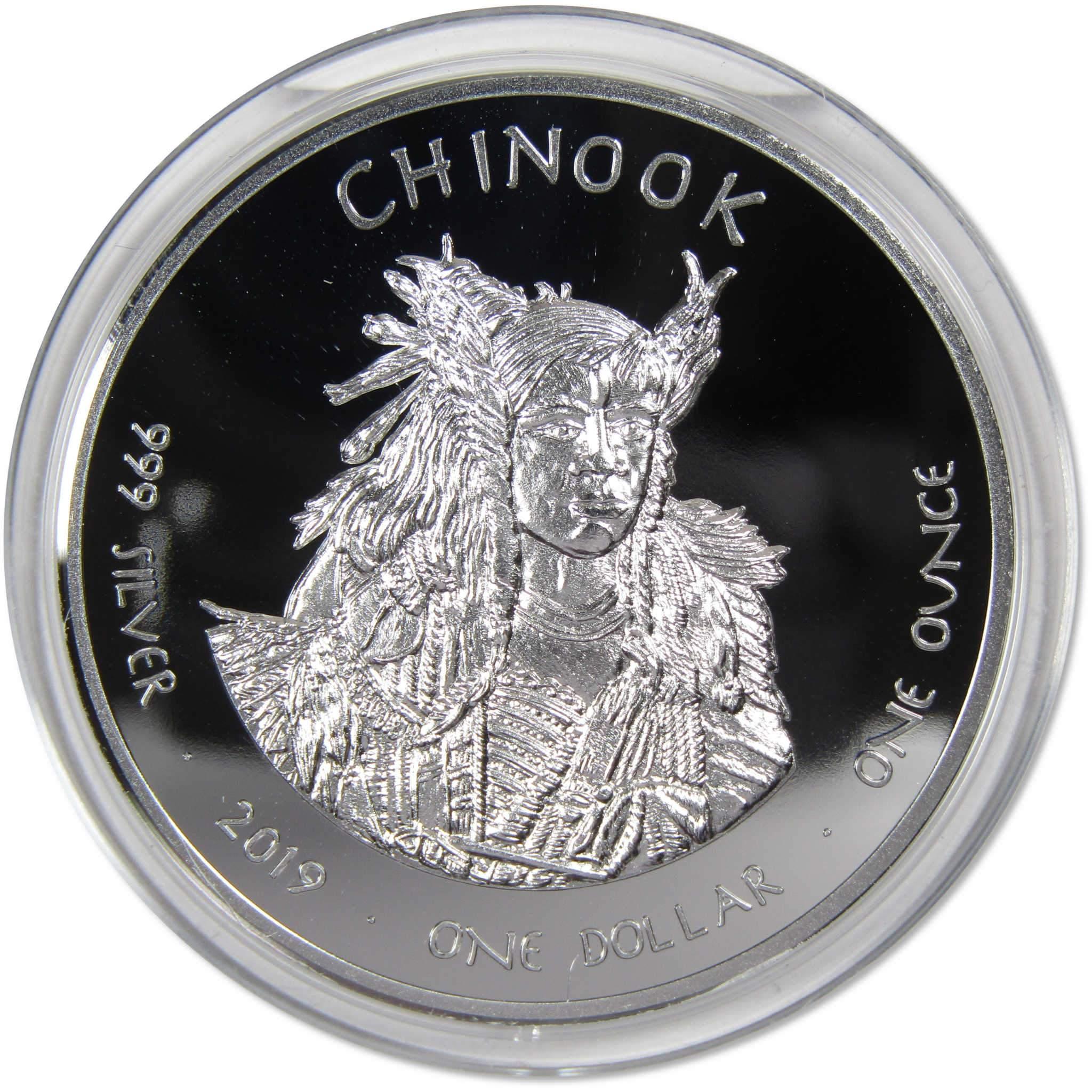 2019 Native American Jamul Chinook Washington Marmot 1 oz .999 Silver $1 Proof