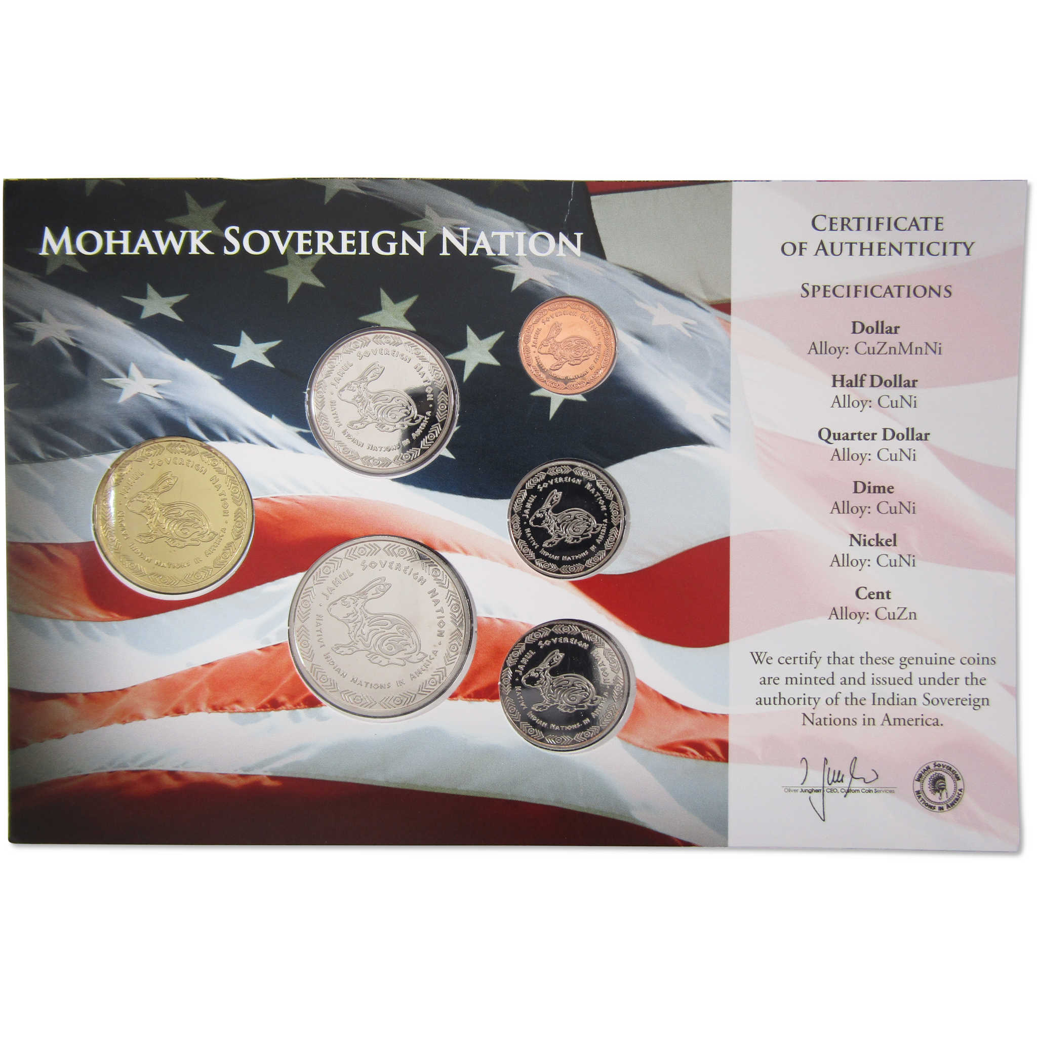 2019 Jamul Native American Mohawk Sovereign Nation Uncirculated Coin Set