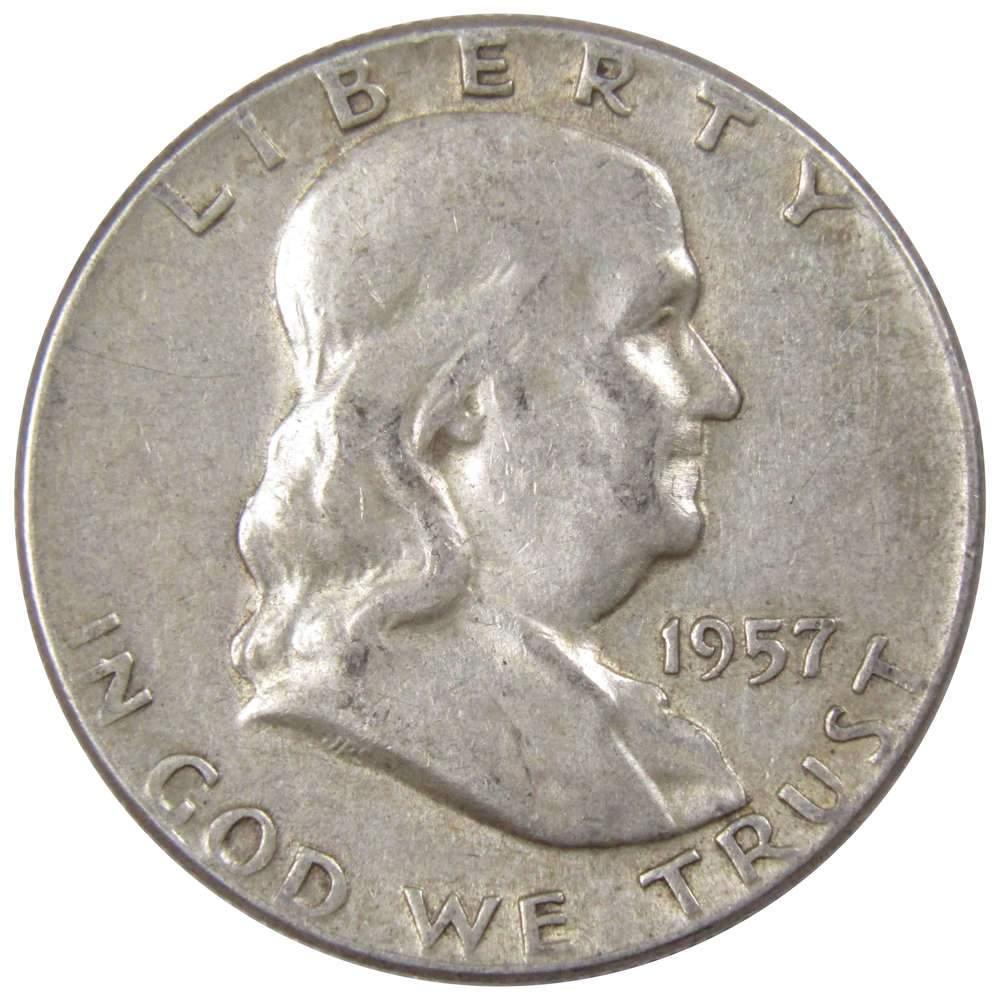 1957 Franklin Half Dollar VF Very Fine 90% Silver 50c US Coin Collectible