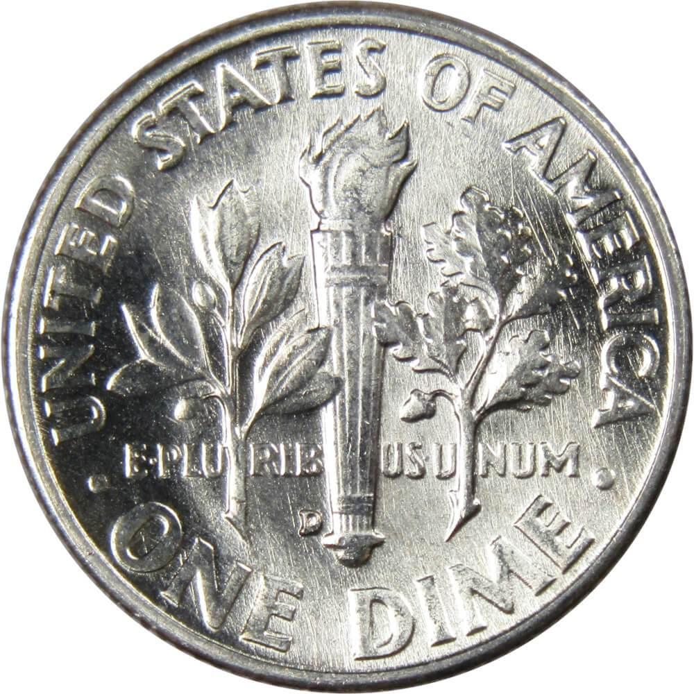 1955 D Roosevelt Dime BU Uncirculated Mint State 90% Silver 10c US Coin