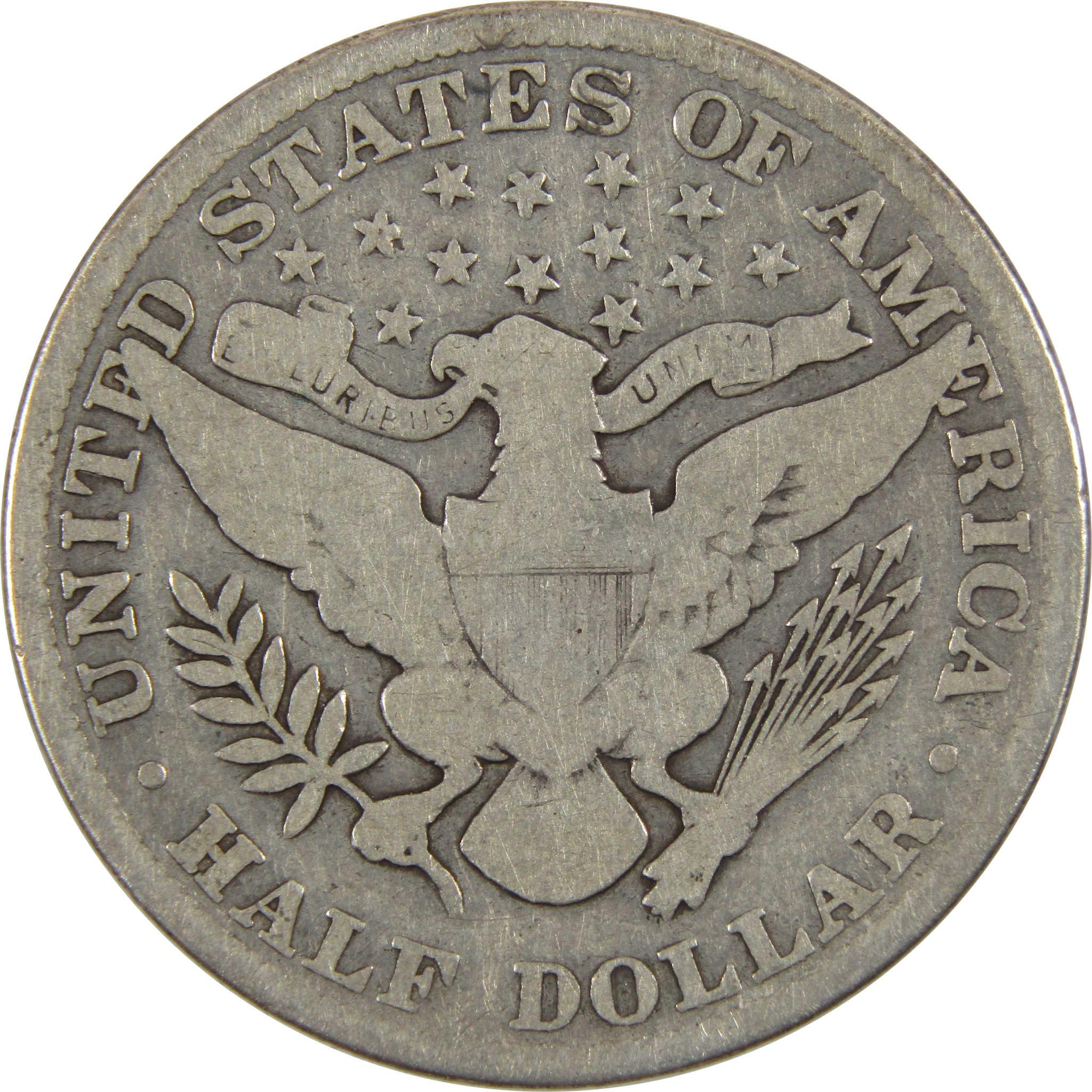 1913 Barber Half Dollar G Good 90% Silver 50c Coin SKU:I7562