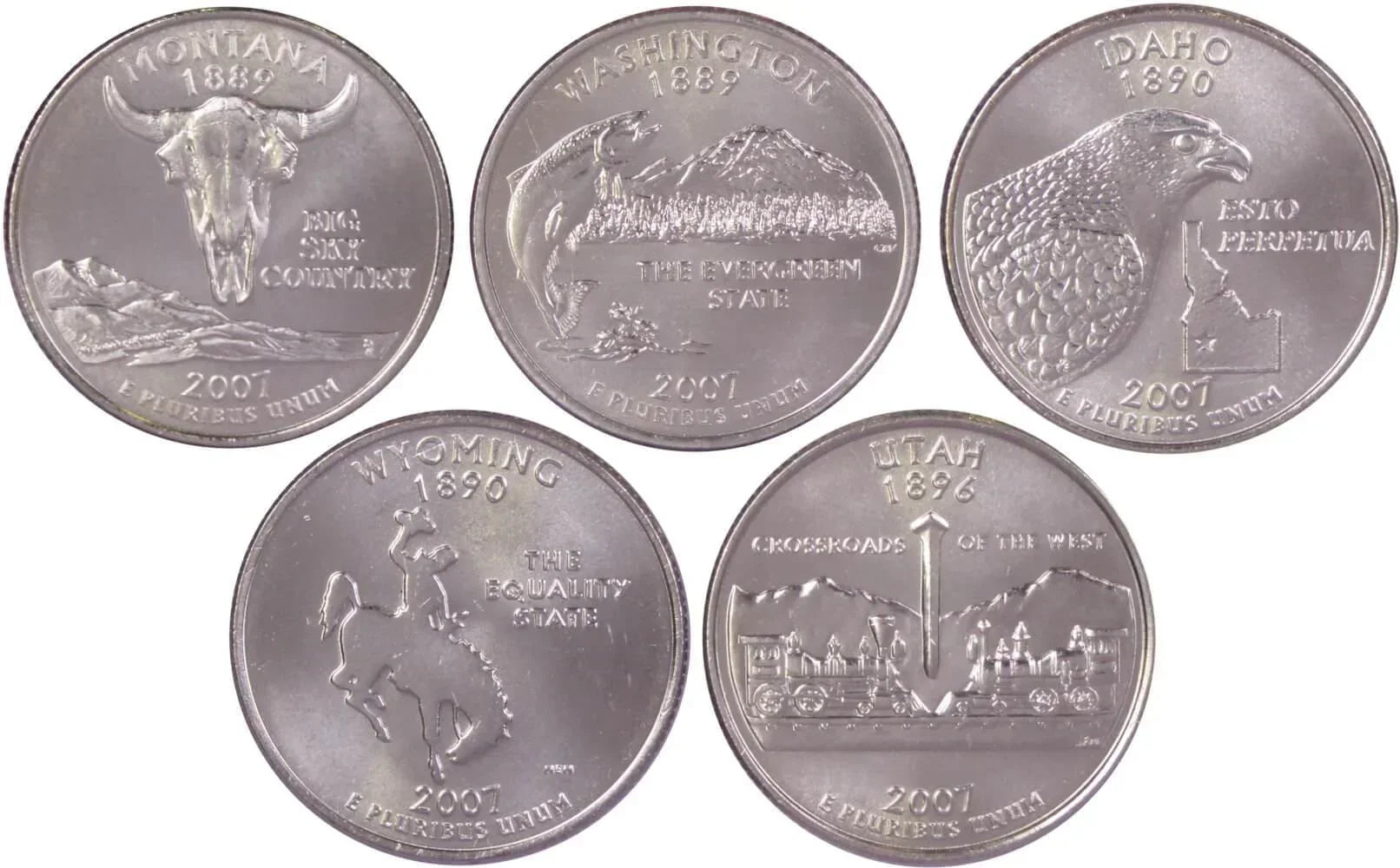 2007 D State Quarter 5 Coin Set BU Uncirculated Mint State 25c Collectible