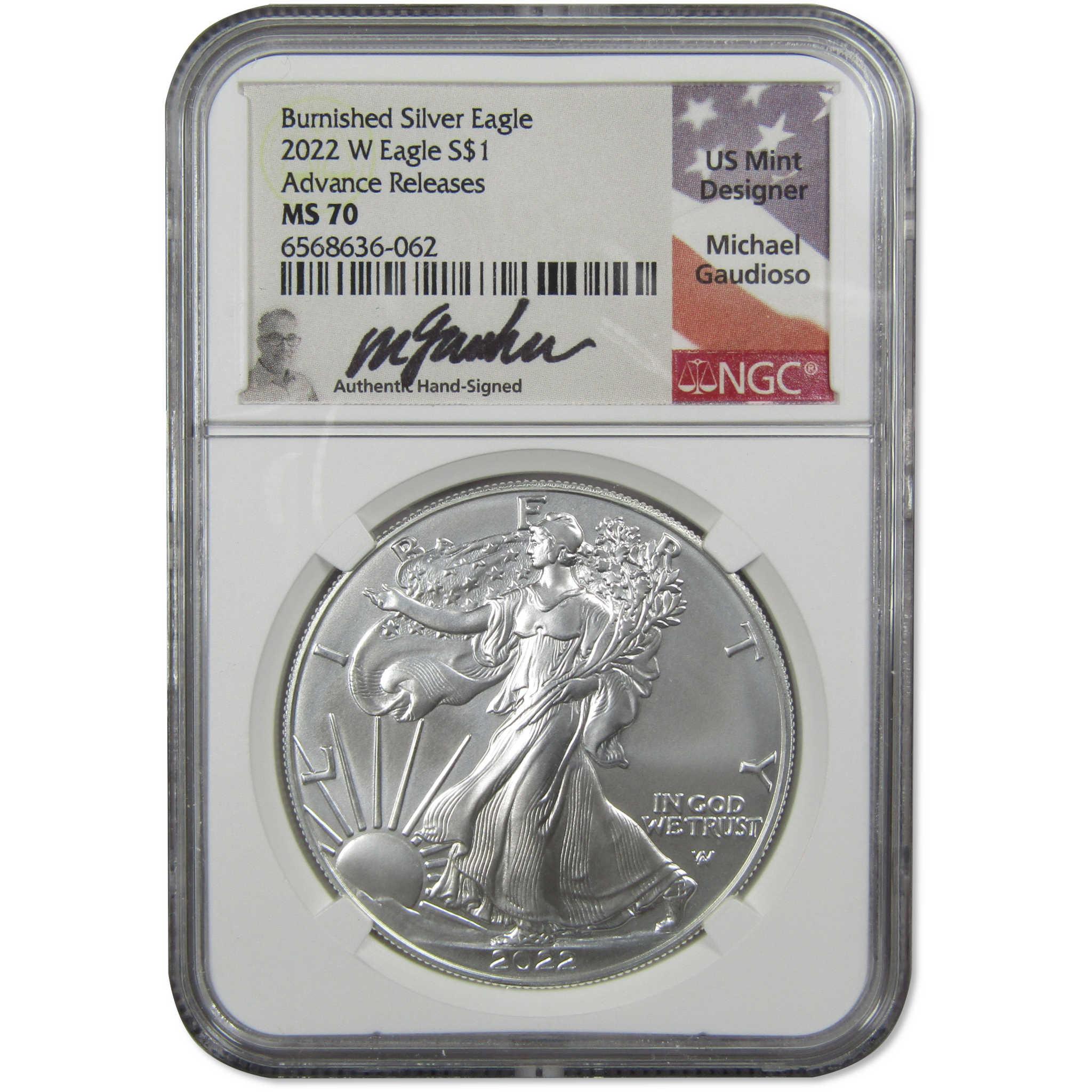 2022 W American Silver Eagle MS70 NGC Adv Release Gaudioso SKU:OPC52