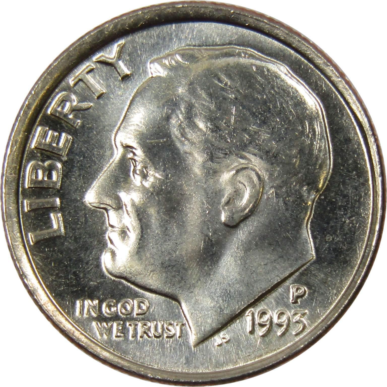 1993 P Roosevelt Dime BU Uncirculated Mint State 10c US Coin Collectible