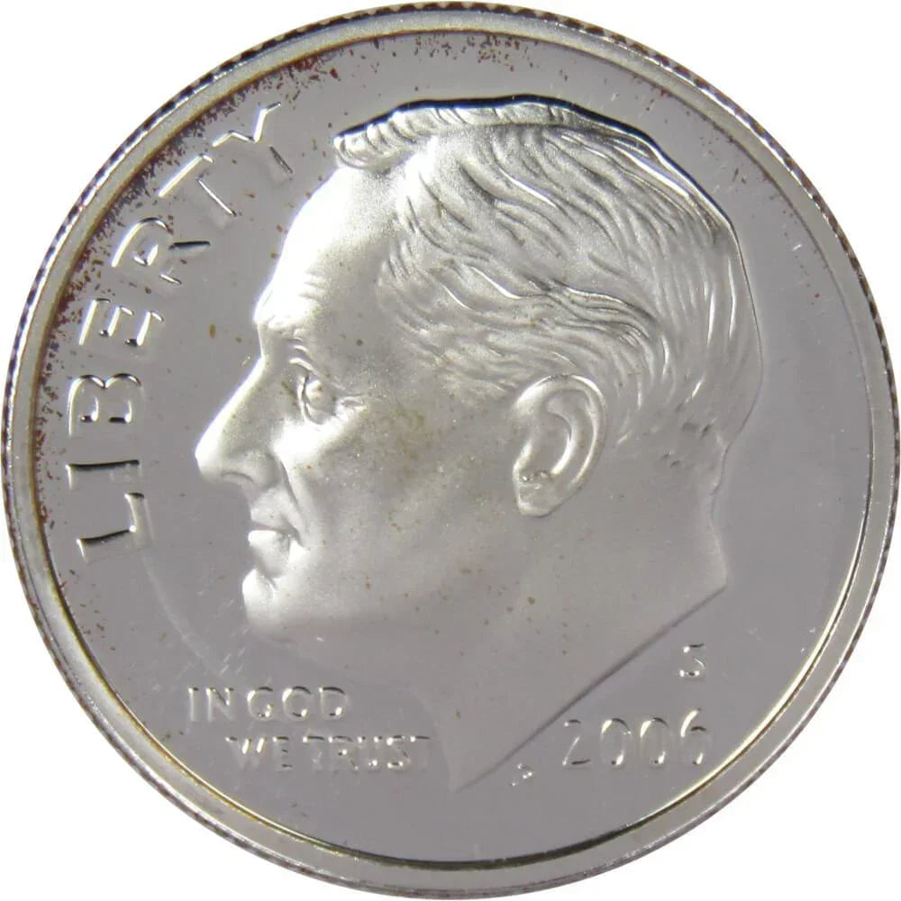 2006 S Roosevelt Dime Choice Proof 90% Silver 10c US Coin Collectible