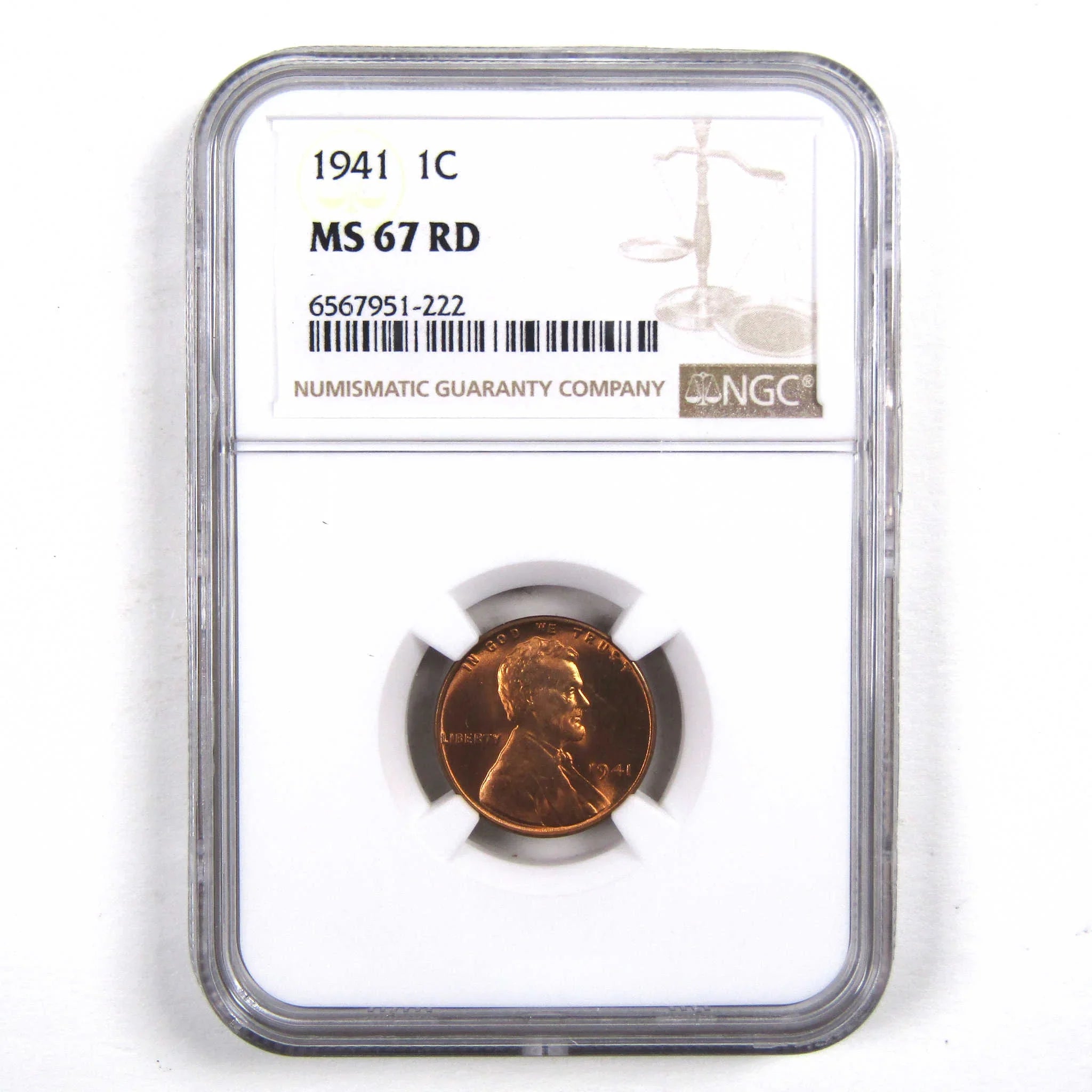 1941 Lincoln Wheat Cent MS 67 RD NGC Penny Uncirculated Coin SKU:I3173