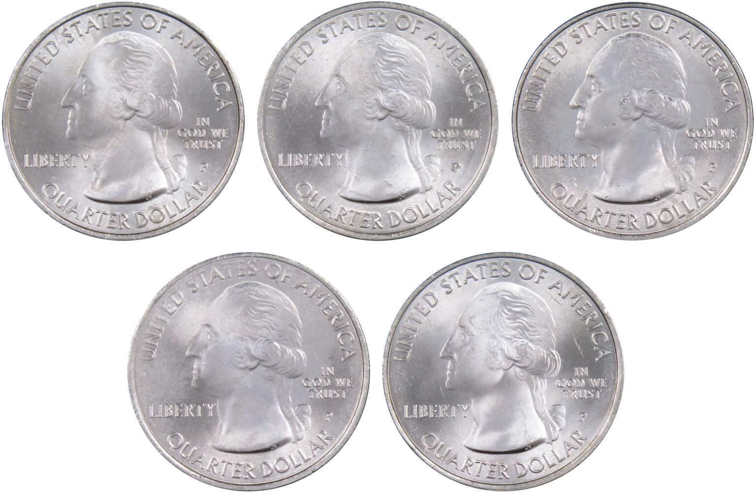 2015 P National Park Quarter 5 Coin Set Uncirculated Mint State 25c Collectible