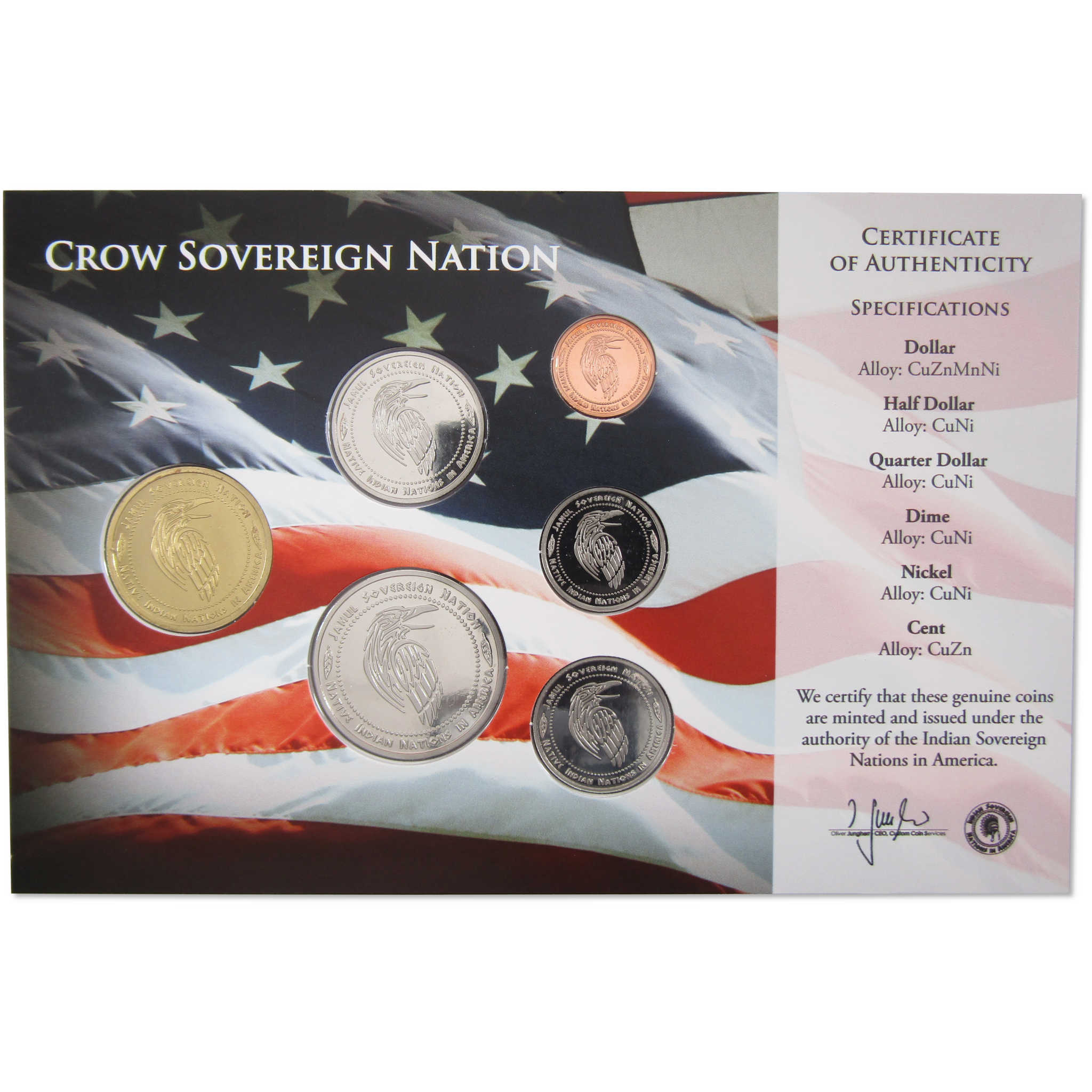 2017 Jamul Native American Crow Sovereign Nation Uncirculated Coin Set