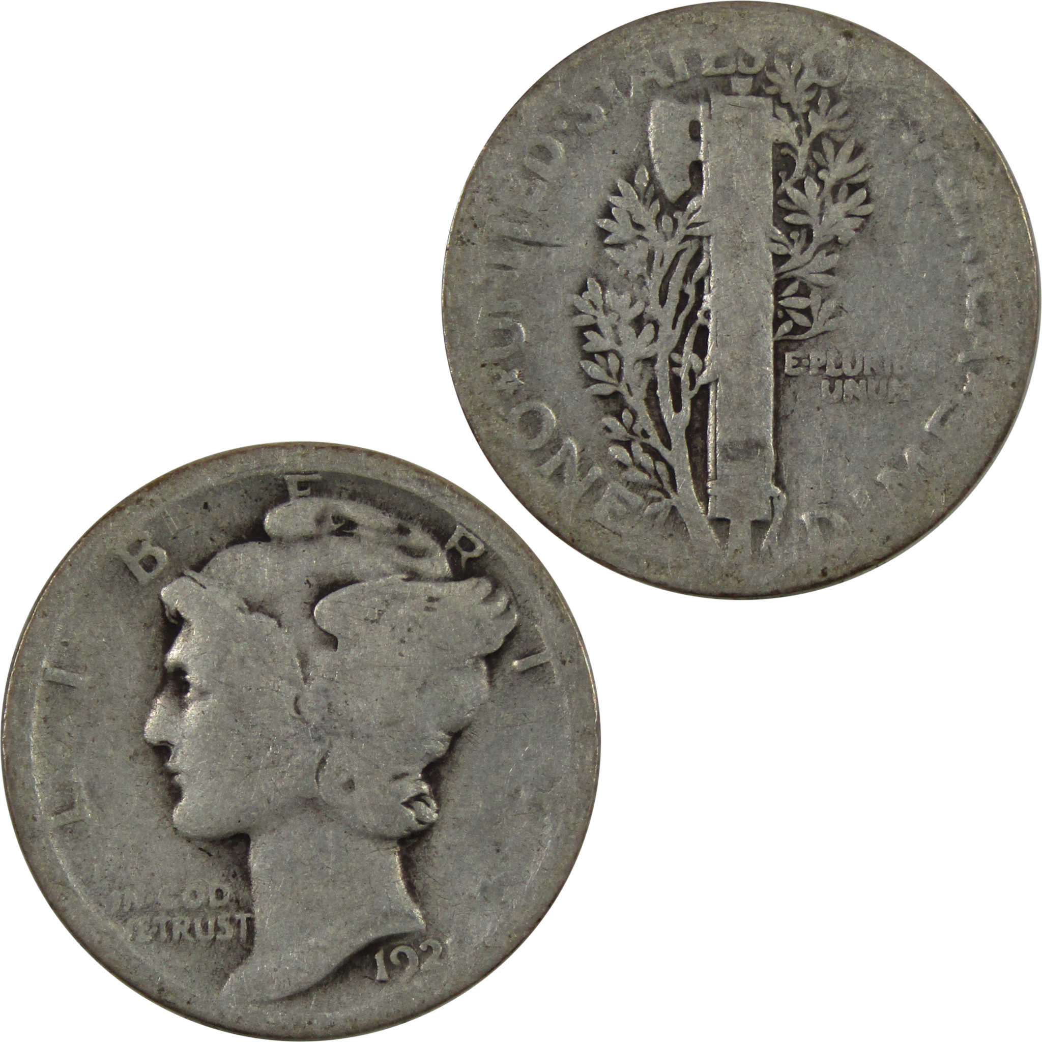 1921 Mercury Dime AG About Good 90% Silver 10c Coin SKU:I4703