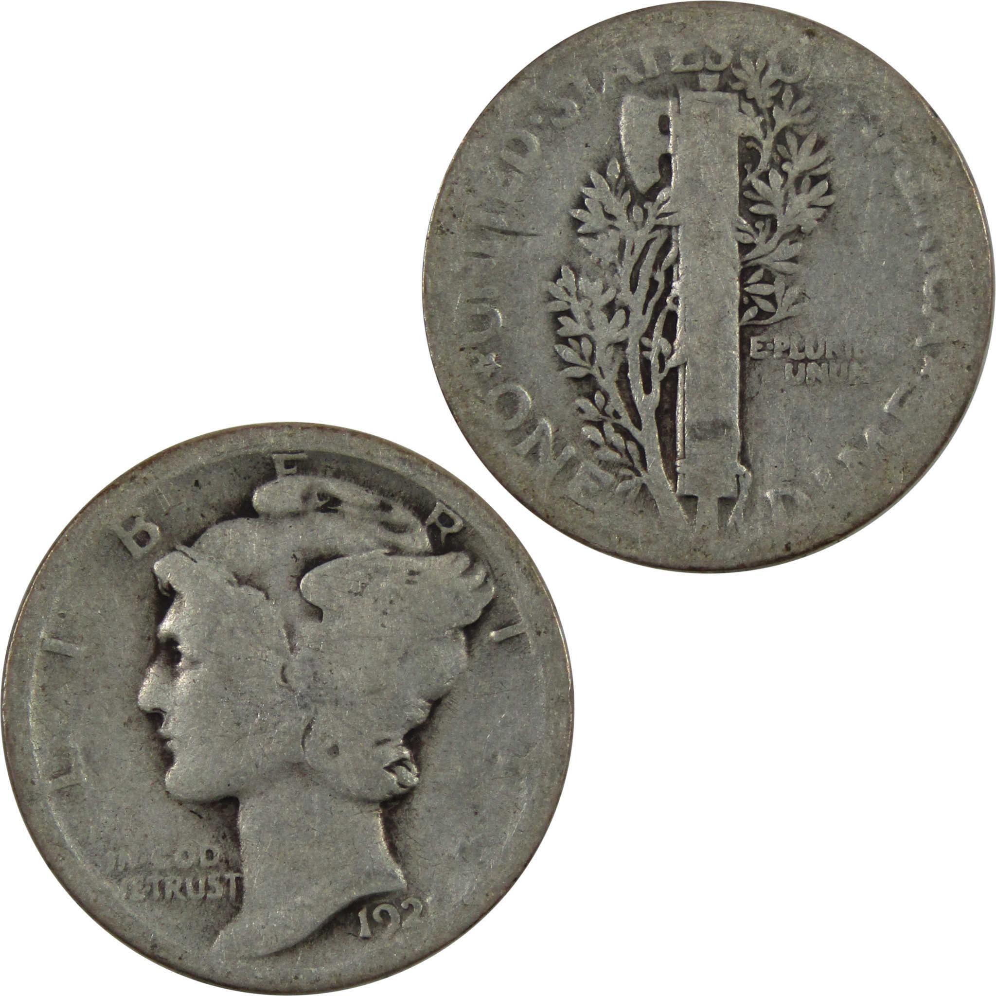 1921 Mercury Dime AG About Good 90% Silver 10c Coin SKU:I4703