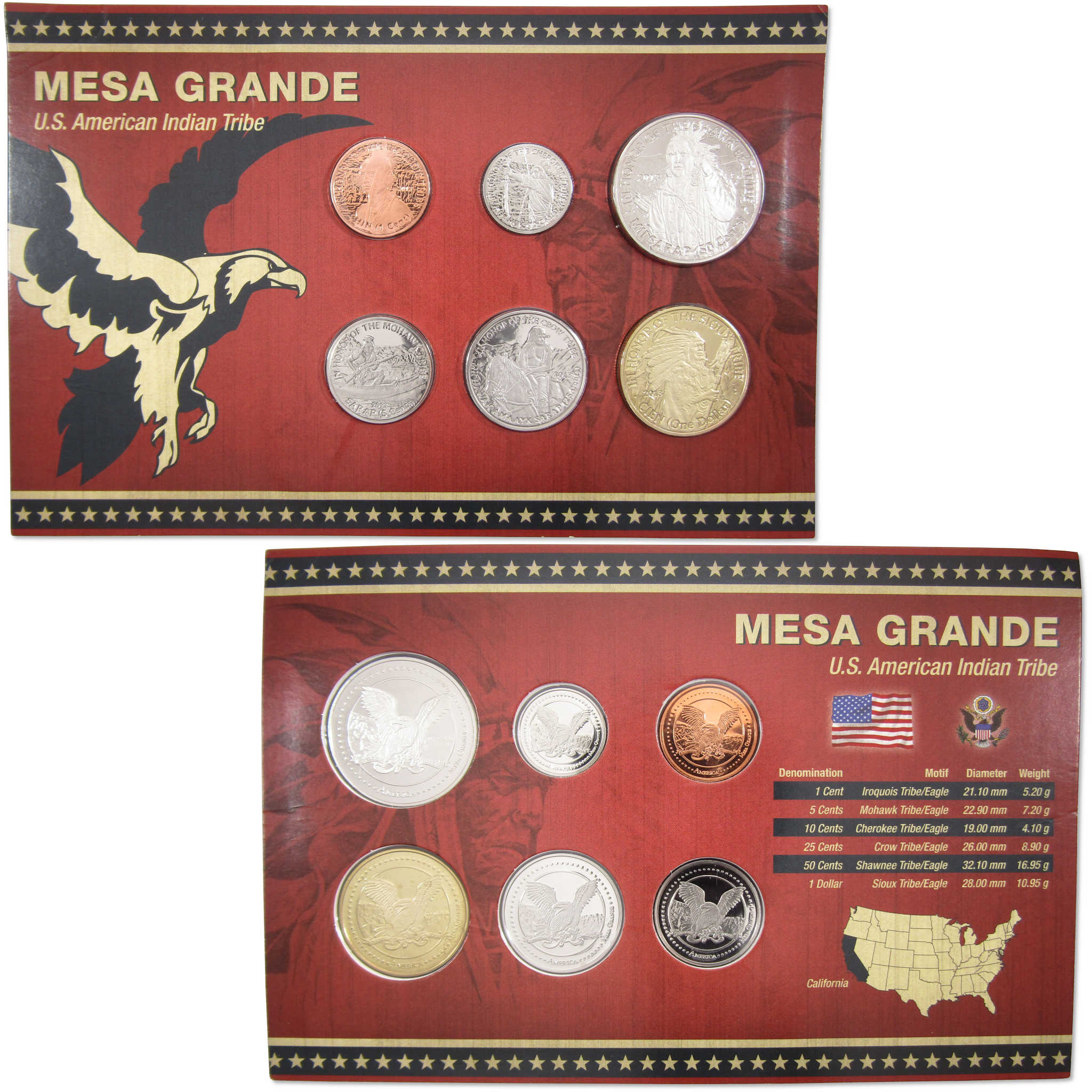 2013 Mesa Grande Tribe Native American Uncirculated Coin Set Collectible
