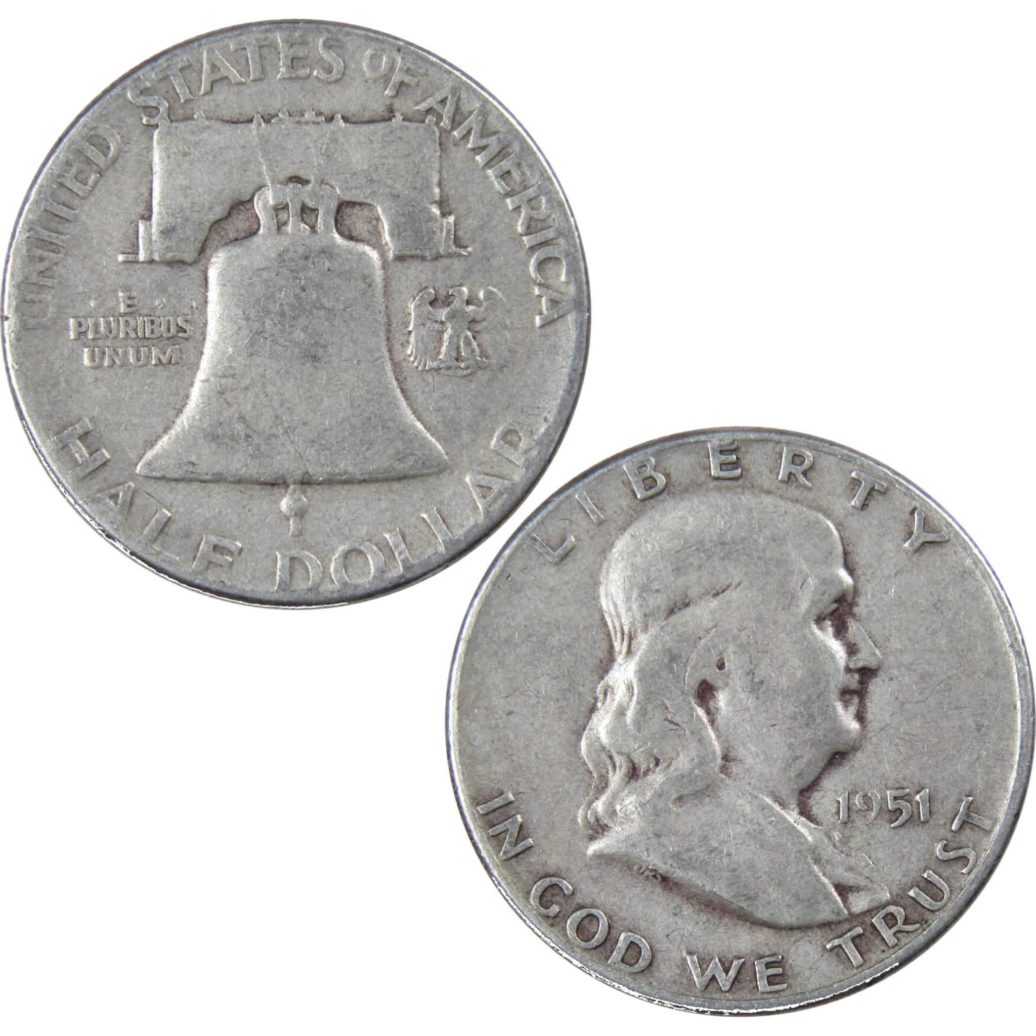 1951 Franklin Half Dollar G Good 90% Silver 50c US Coin Collectible