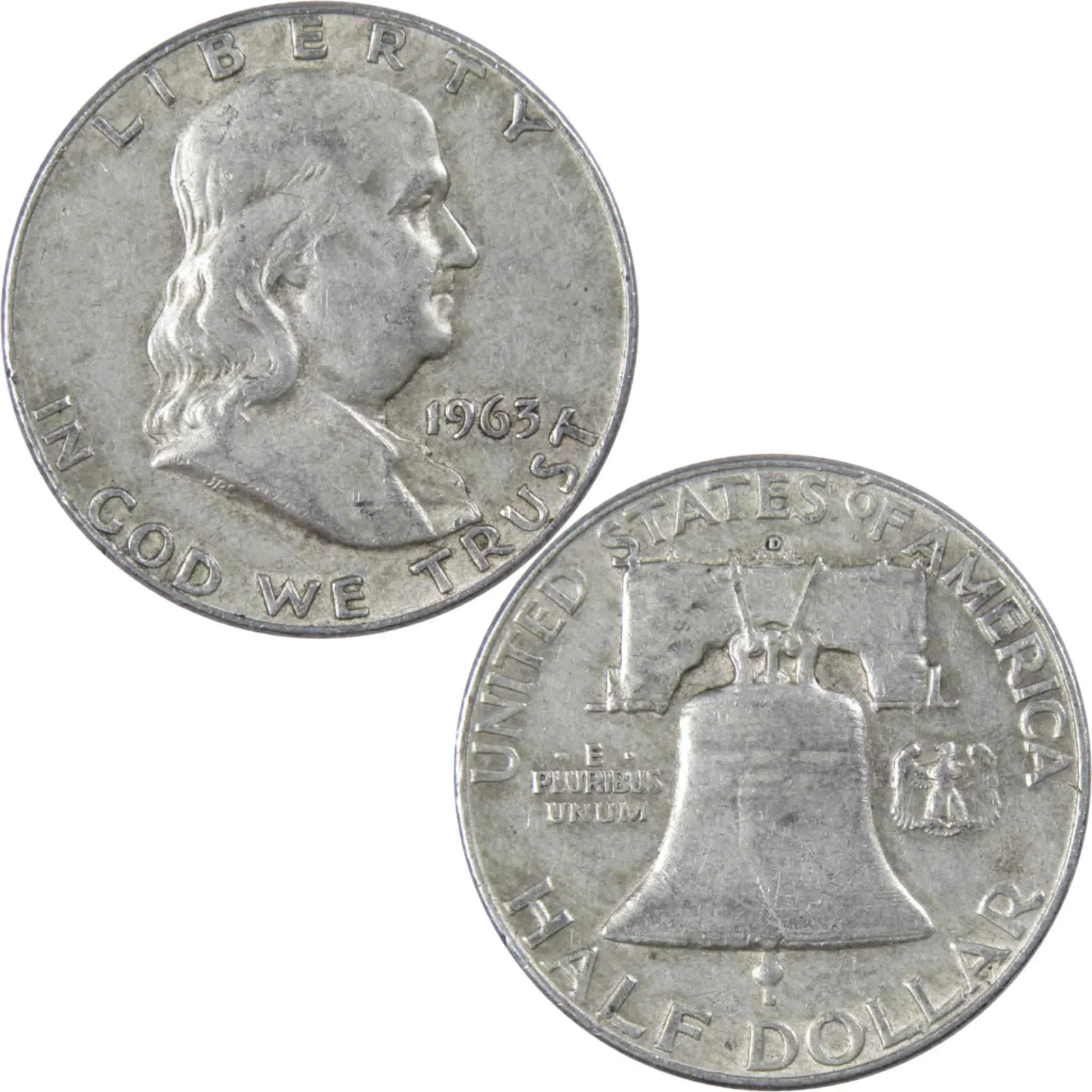 1963 D Franklin Half Dollar VF Very Fine 90% Silver 50c US Coin Collectible